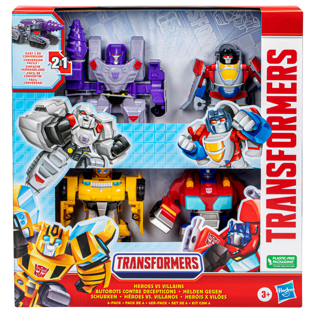 Hot! Transformers 4-Pack: Heroes vs Villains
