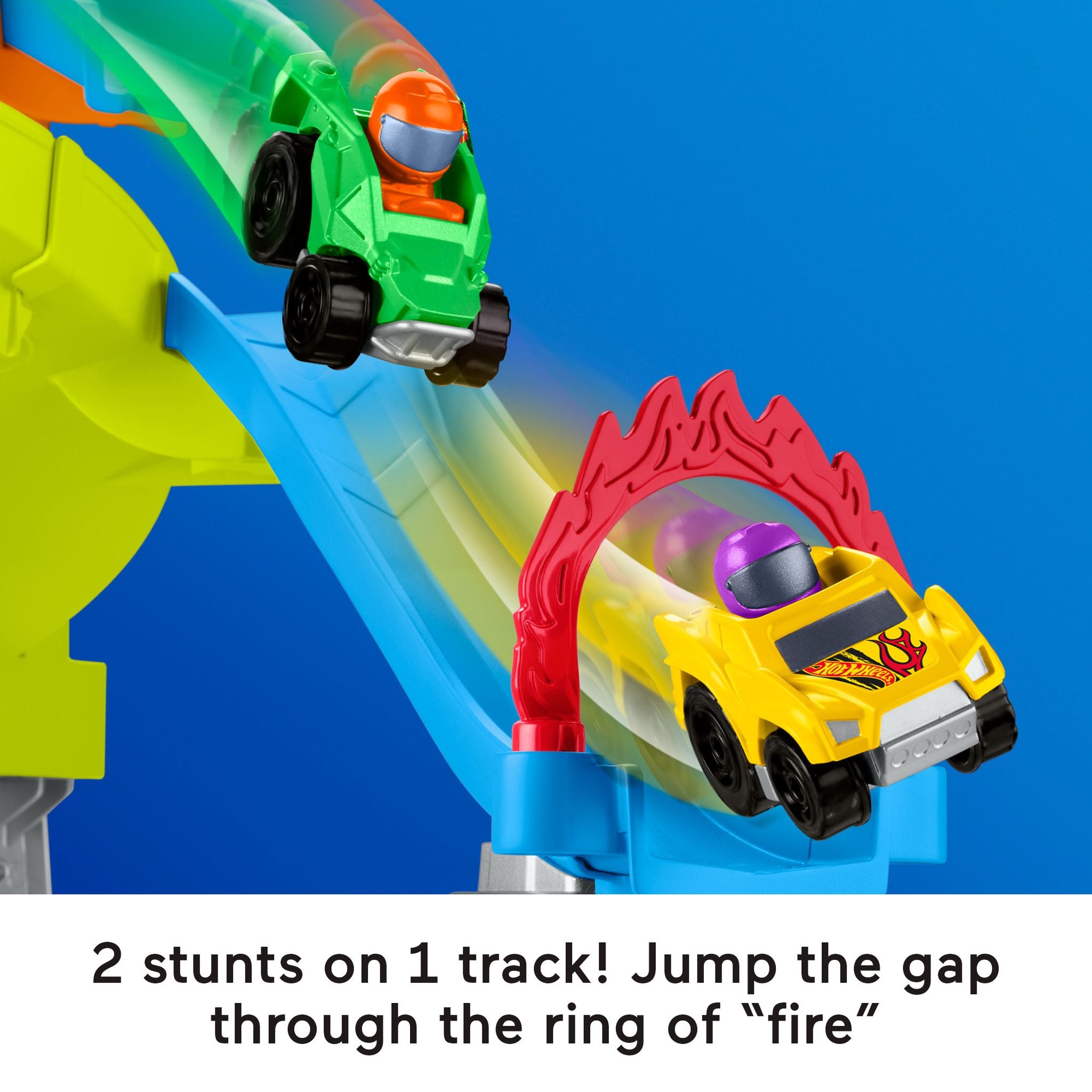 Fisher-Price Little People's Hot Wheels Spiral Stunt Speedway - Ideal for Toddler Racing Fun