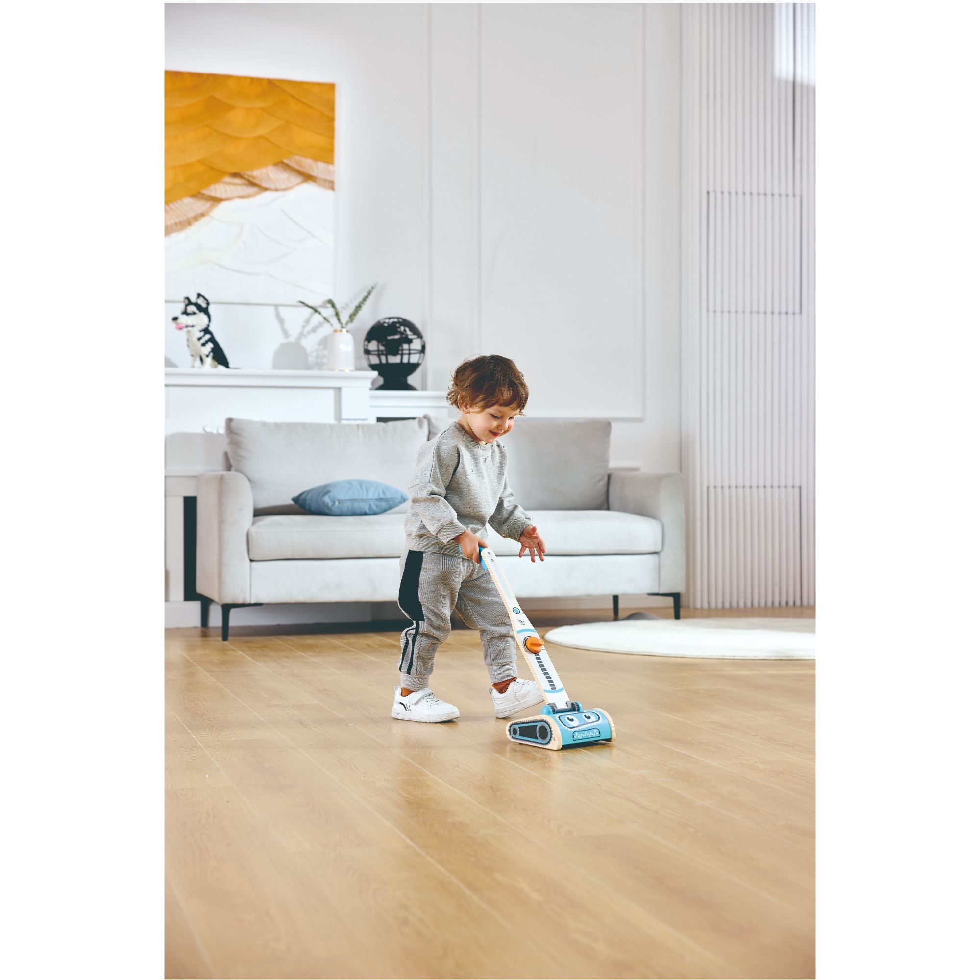 Hape Adorable and Durable Robot Toy Vacuum for Toddlers Aged 2+