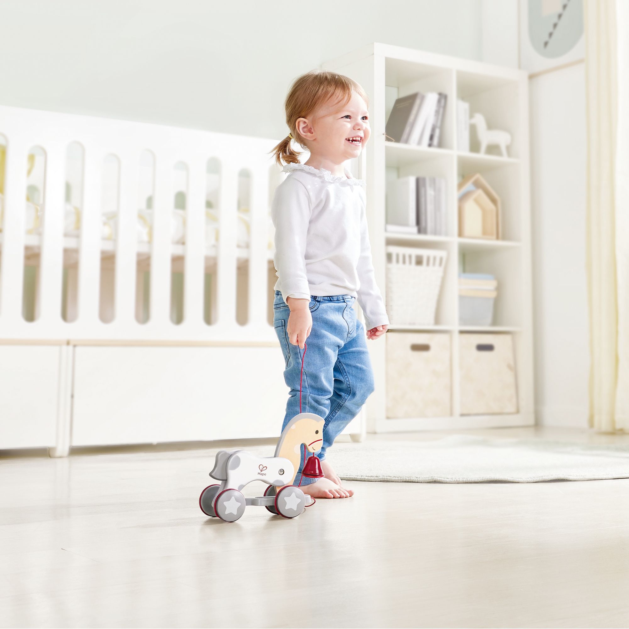 Hape Classic Pull-Along Wooden Pony Toy - Ideal for 1 - 3 Year Olds