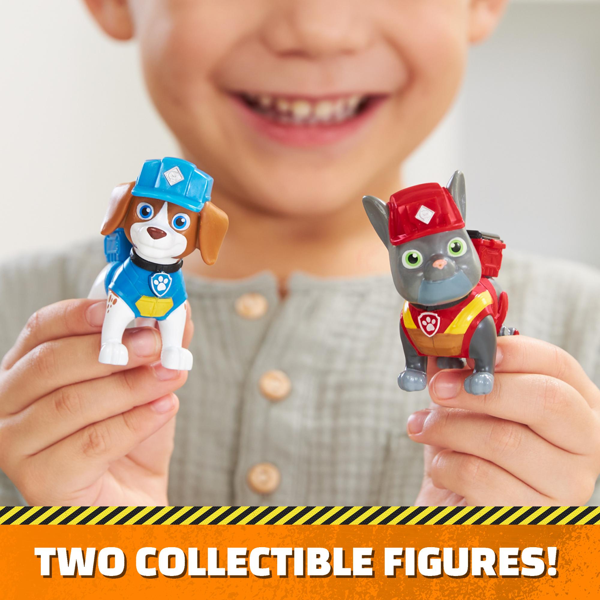 Rubble & Crew Build-It Pack: Charger and Wheeler Action Figures with Kinetic Sand