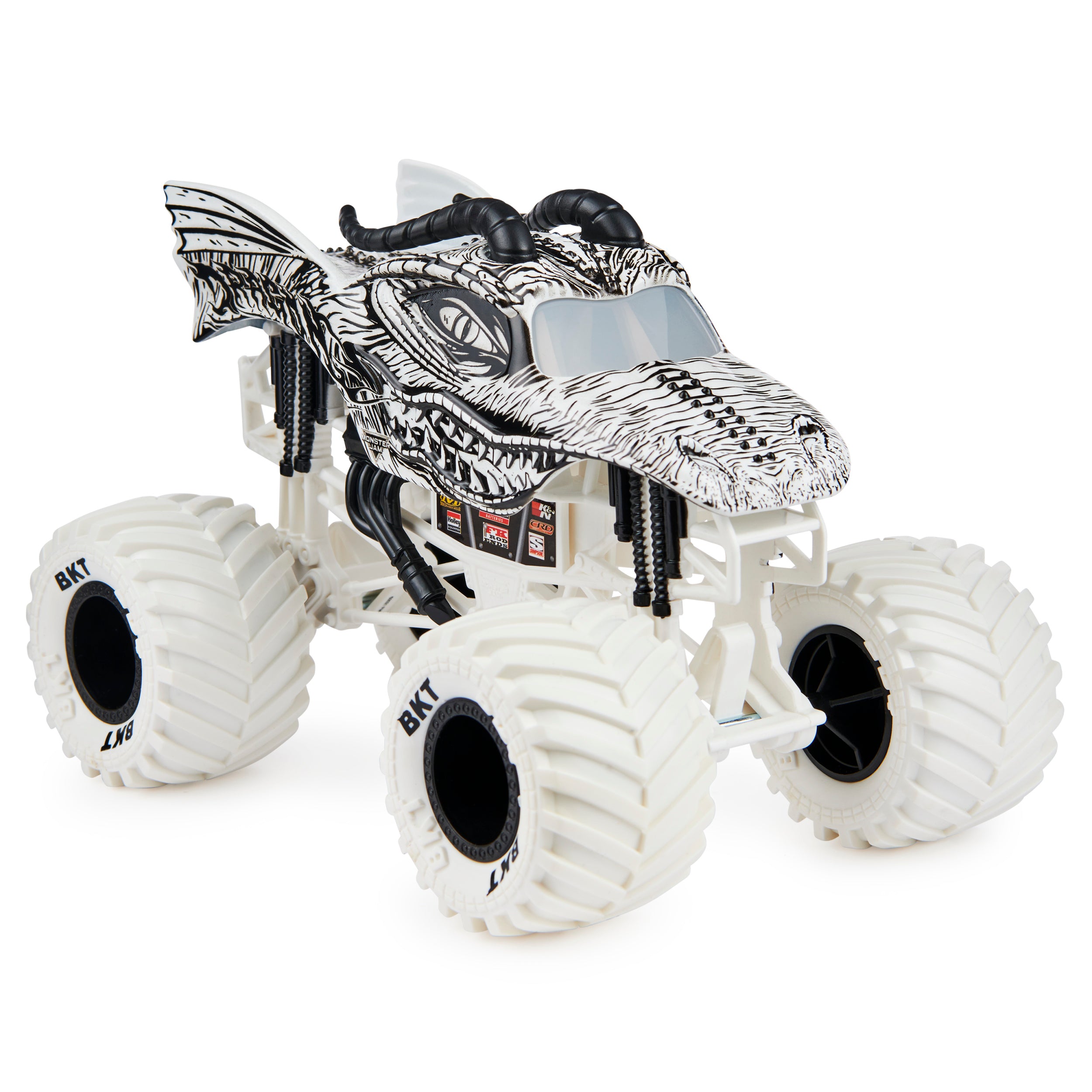 Hot Deal: 1:24 Scale Monster Jam White Dragon Die - Cast Monster Truck
