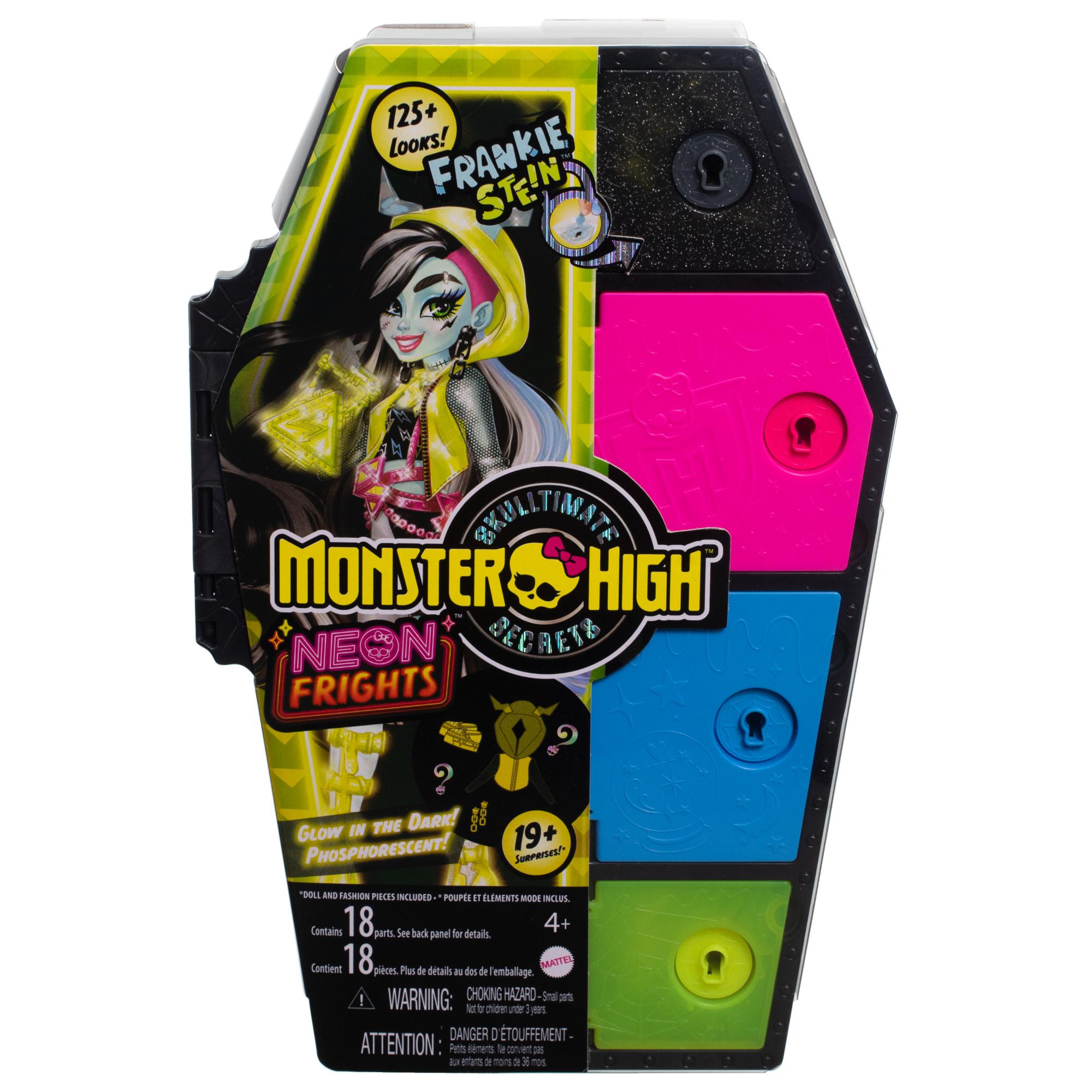 Monster High Skulltimate Secrets Neon Frights Fluorescent Frankie Doll Set