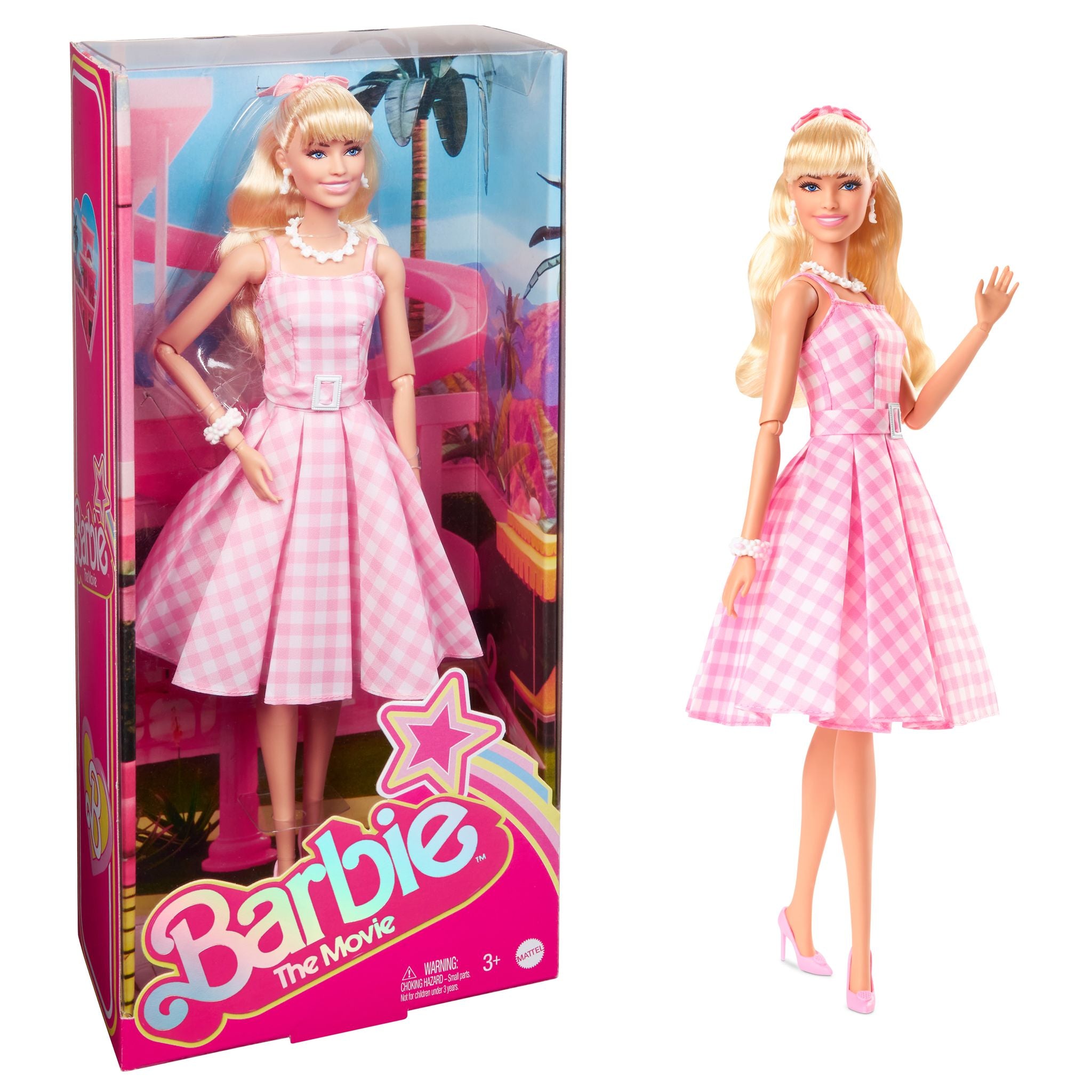 Barbie Doll in Pink Gingham Dress Inspired by Barbie The Movie
