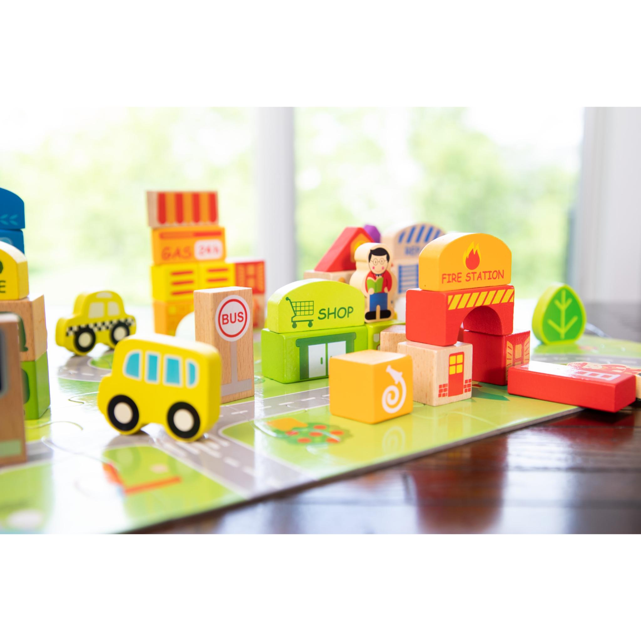 Fat Brain Toys: My Town Block Set - Ideal for Kids' Pretend Play