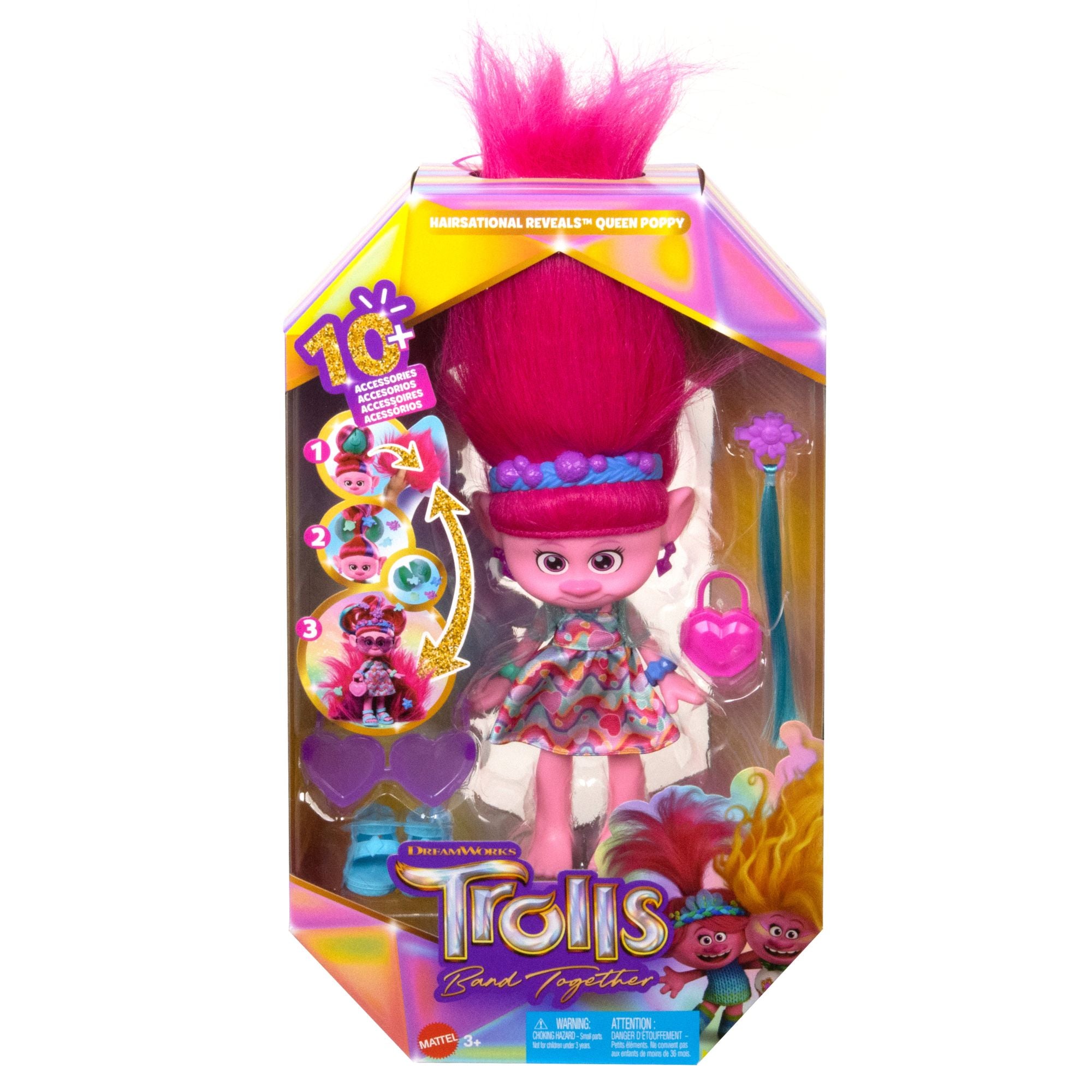 DreamWorks Trolls Band Together - Hairsational Reveals Queen Poppy Fashion Doll