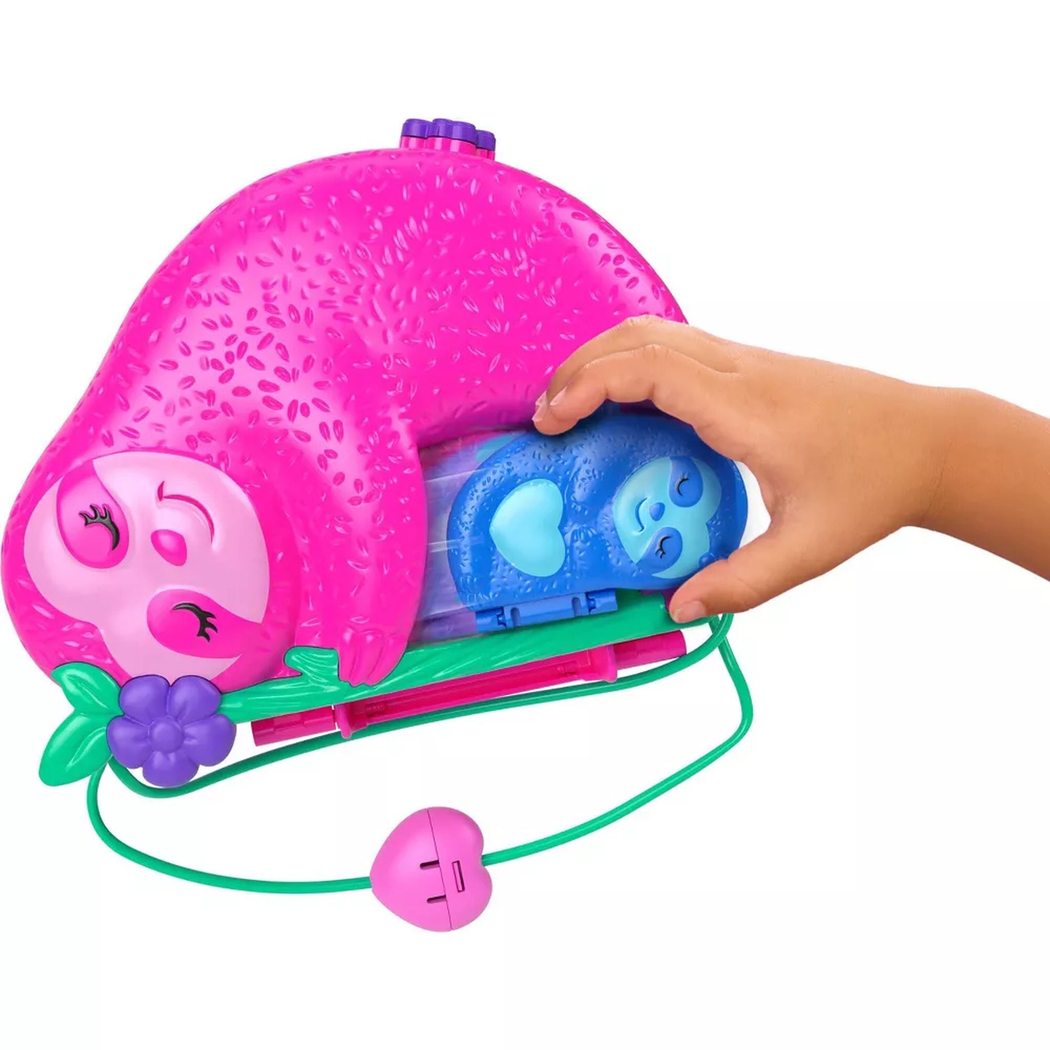 Adorable Polly Pocket 2 - In - 1 Wearable Sloth Family Compact Toy