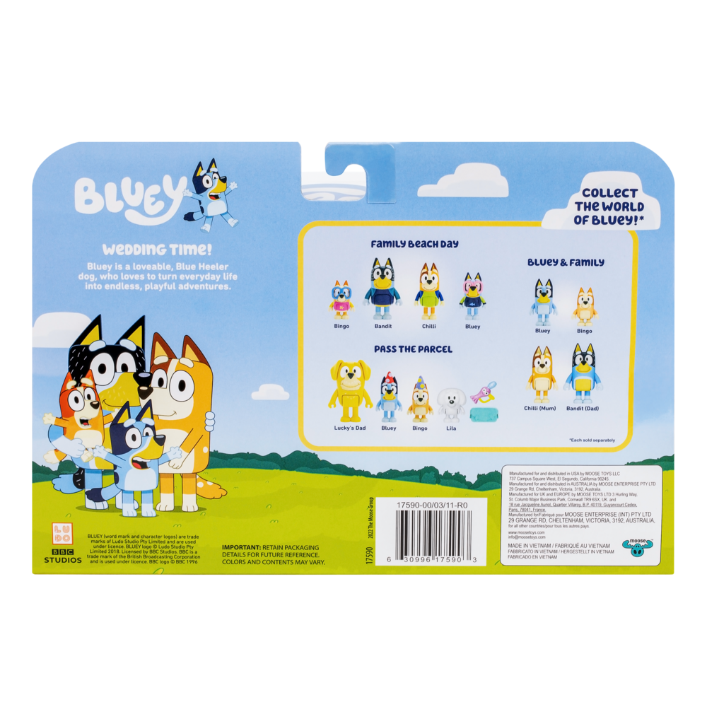 Hot Deal! Bluey Series 10 Wedding Time 4 - Pack Collectible Figures