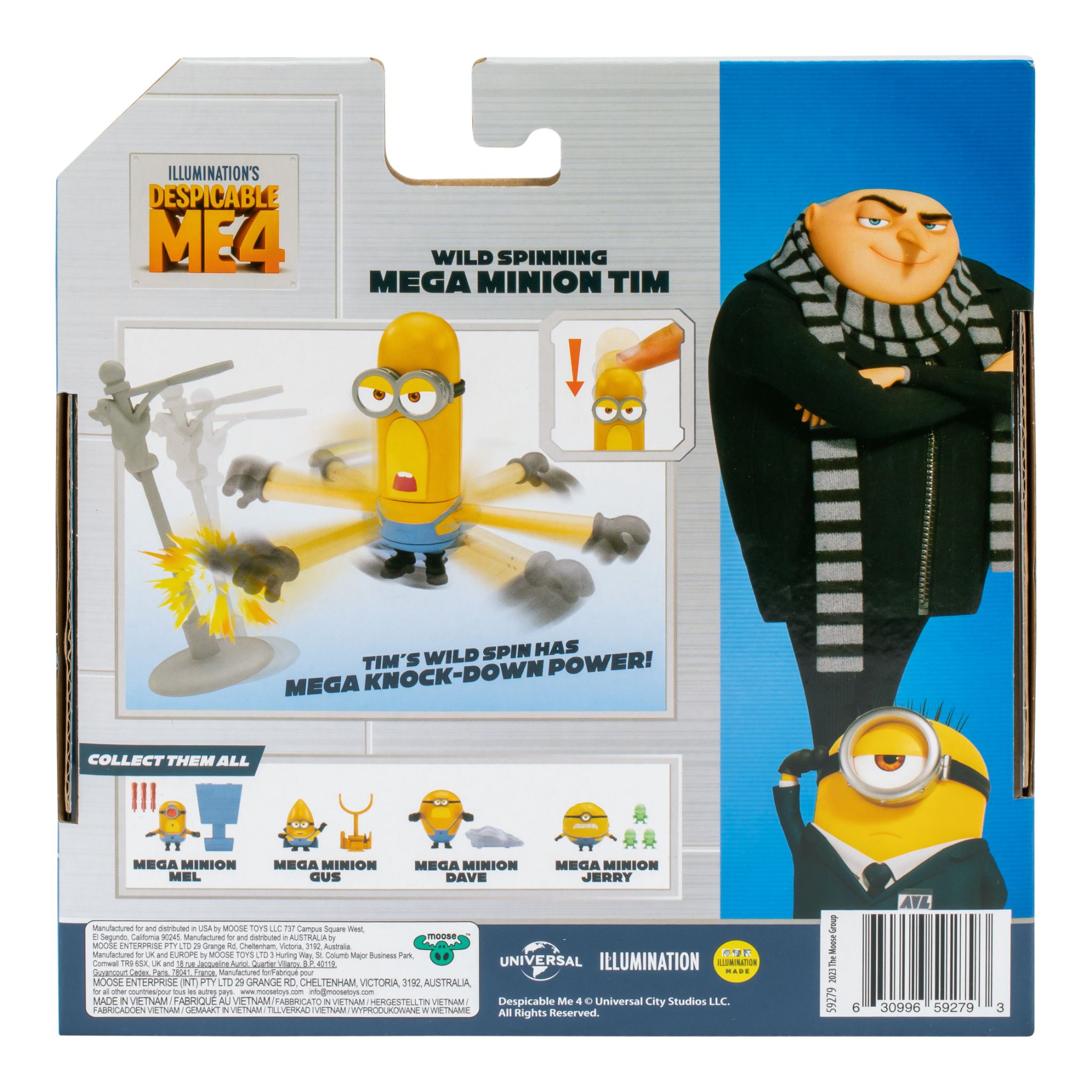 Despicable Me 4 - 4 Inch Wild Spinning Mega Minion Figure - Tim