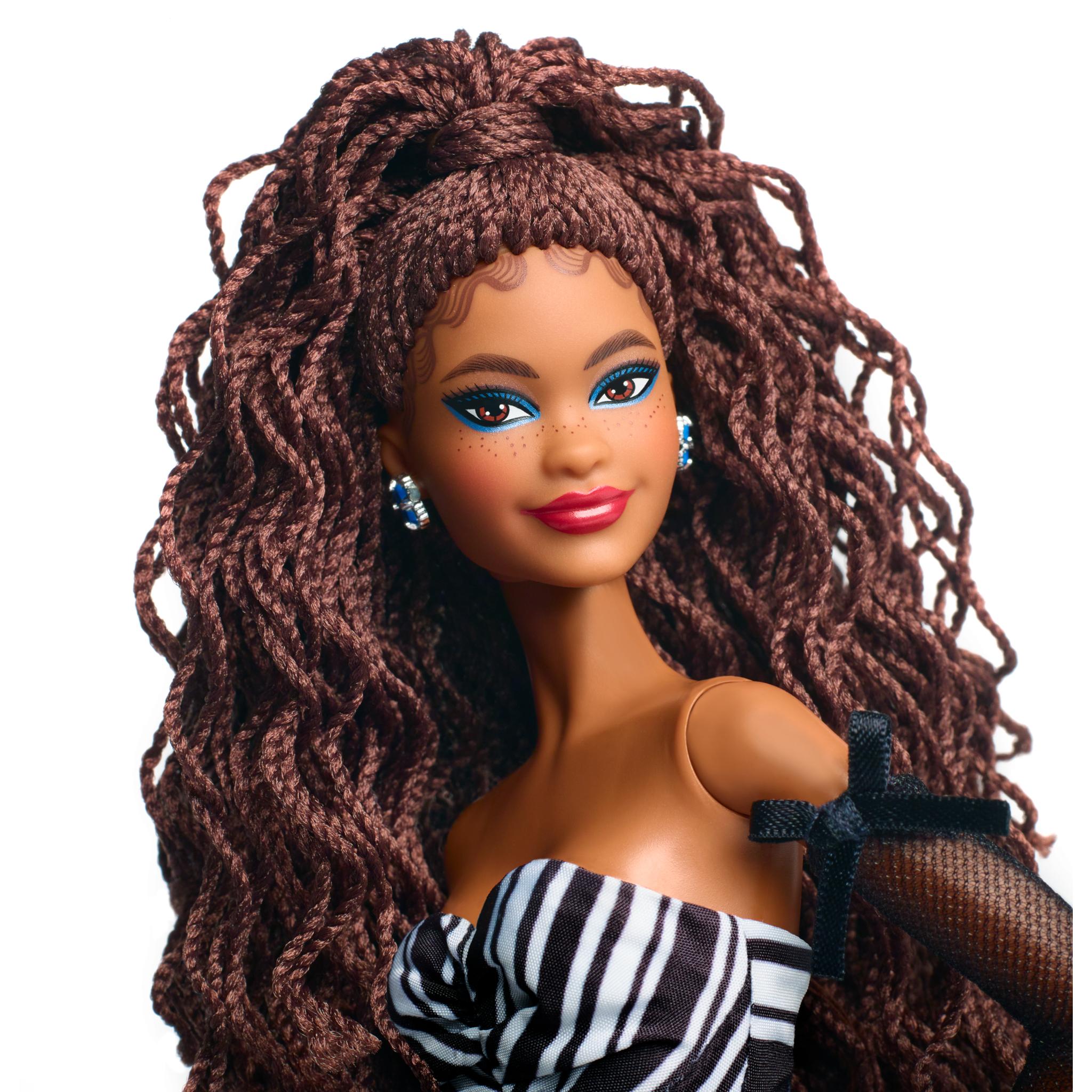 Barbie Signature 65th Anniversary Brunette Doll in Blue Sapphire Glam