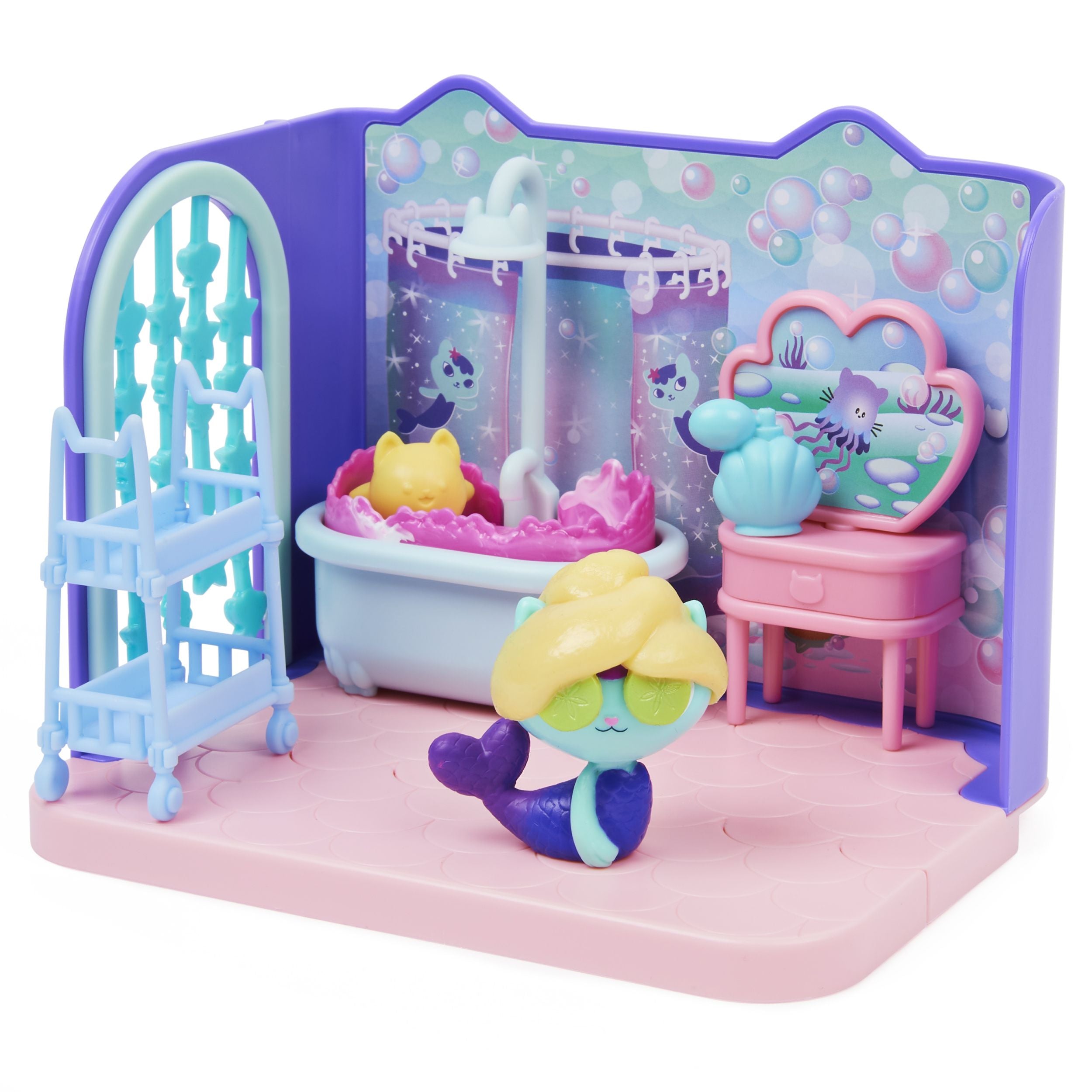 Gabby's Dollhouse: MerCat's Primp & Pamper Bathroom Set - Fun Gift for Kids