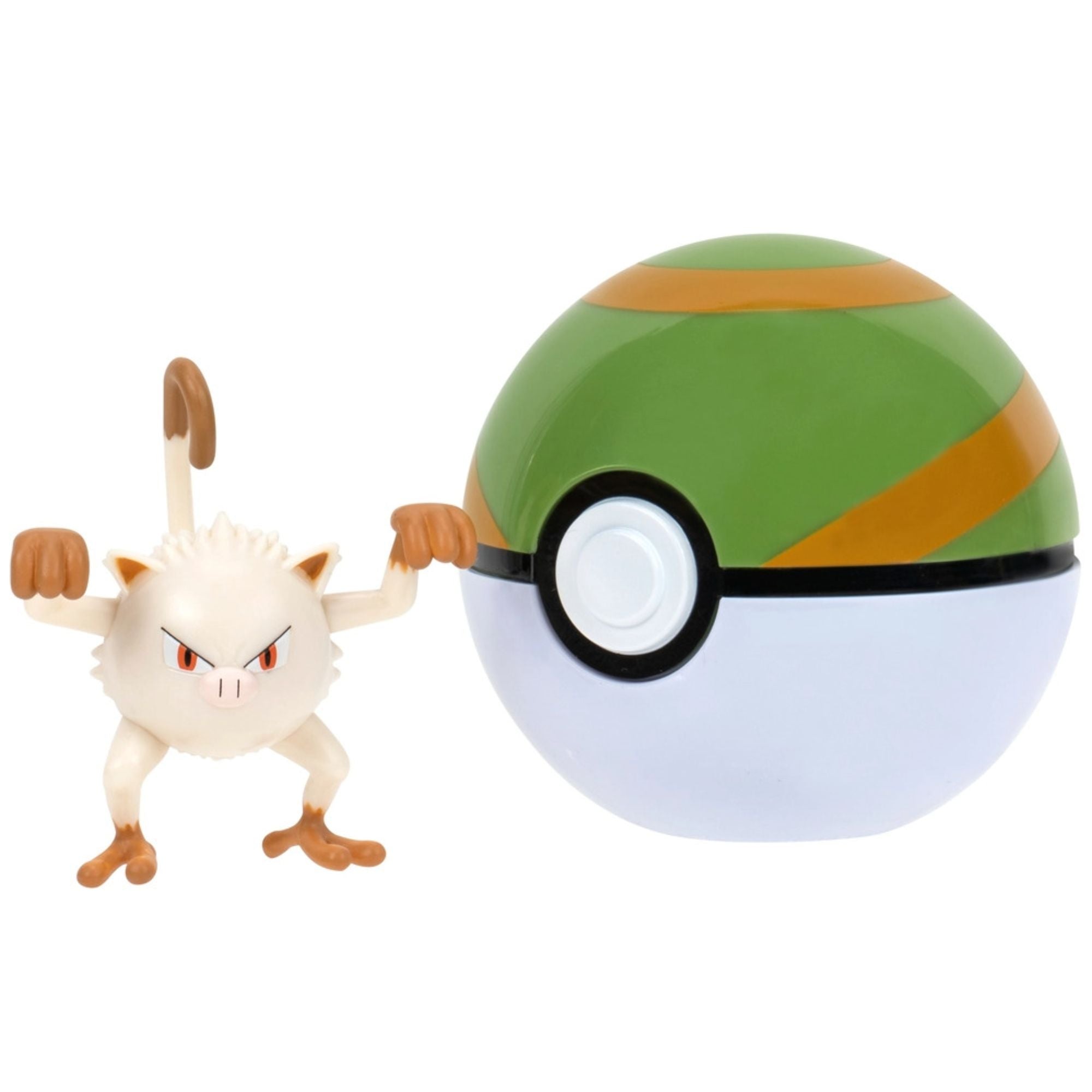 Wicked Cool Toys Official Pokemon Clip N Go Set: Mankey & Nest Ball