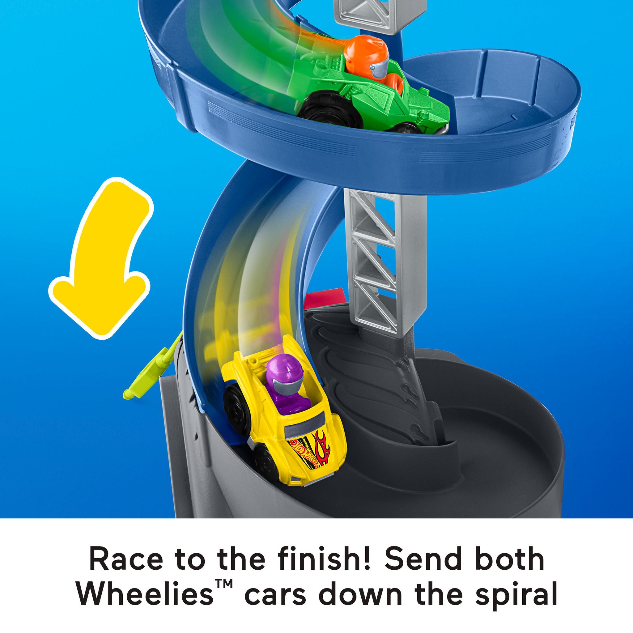 Fisher-Price Little People's Hot Wheels Spiral Stunt Speedway - Ideal for Toddler Racing Fun
