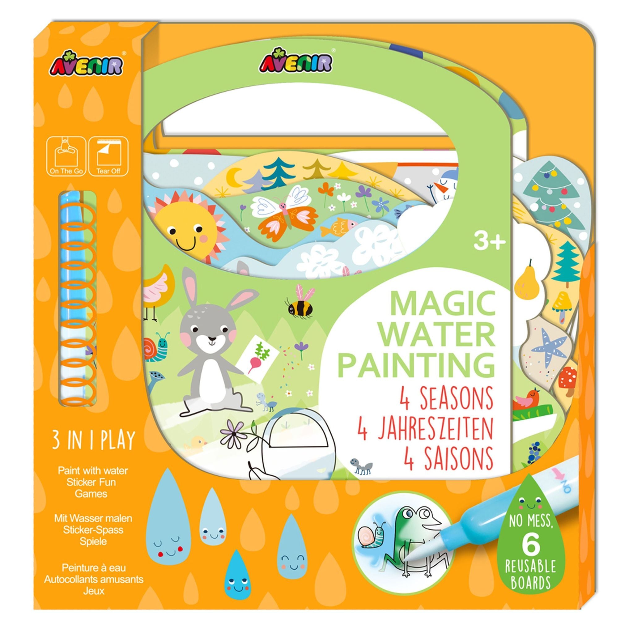 Avenir's Magical 4 Seasons Water Painting Activity Book - Ideal for Kids Aged 3+