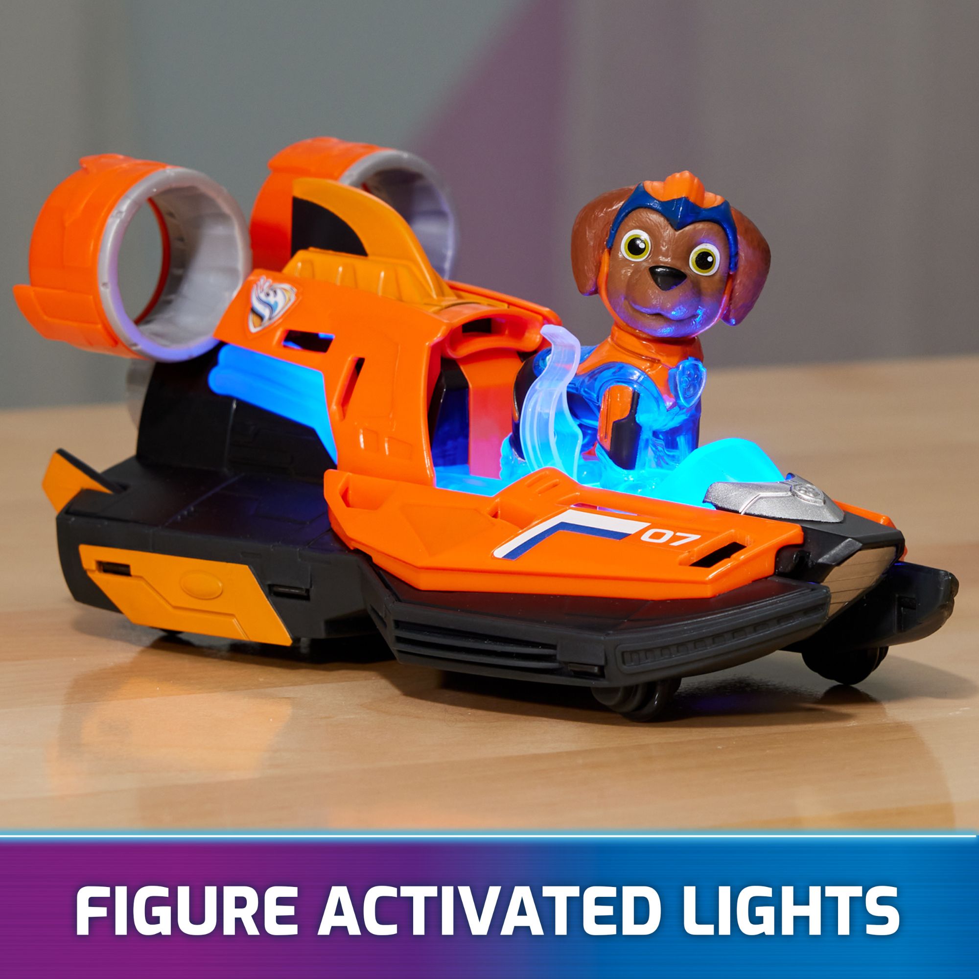 PAW Patrol The Mighty Movie Zuma's 7 - inch Rescue Hovercraft Toy