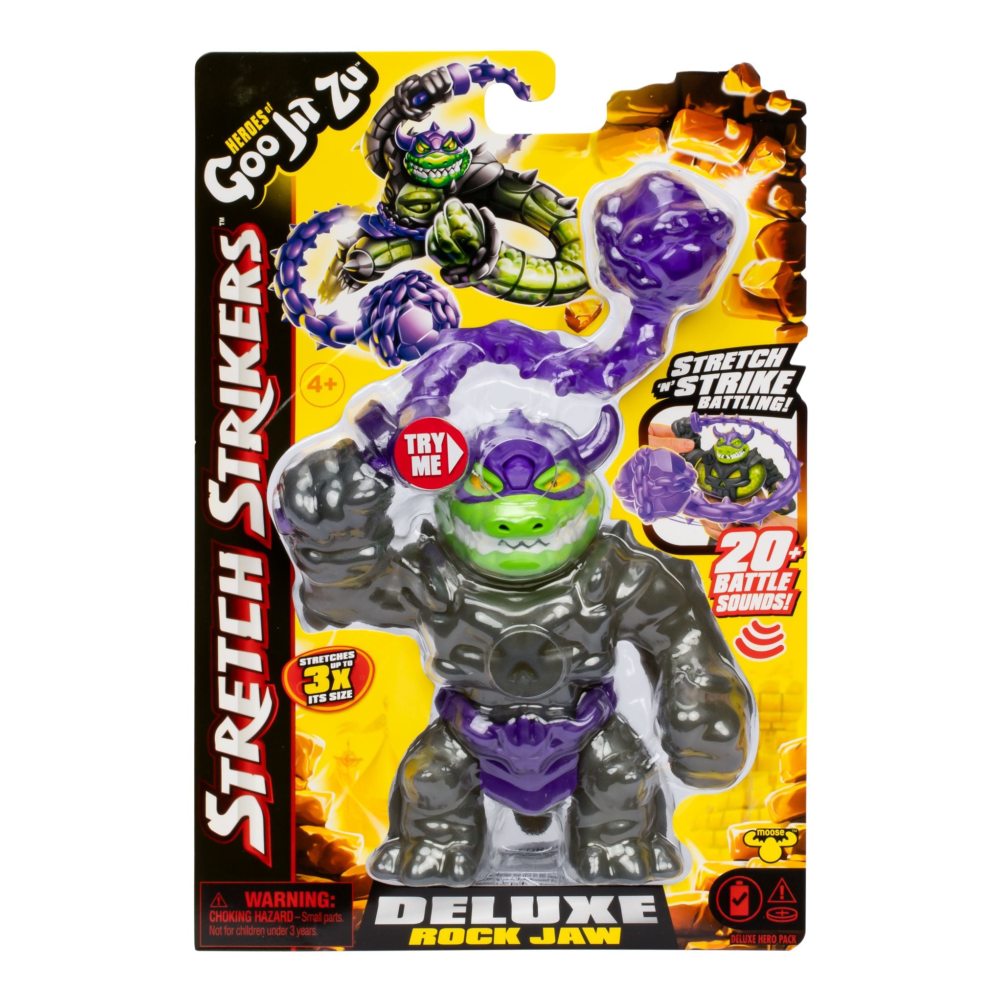 Hot Sale! Heroes Of Goo Jit Zu Season 11 Stretch Strikers Deluxe Action Figure - Rockjaw