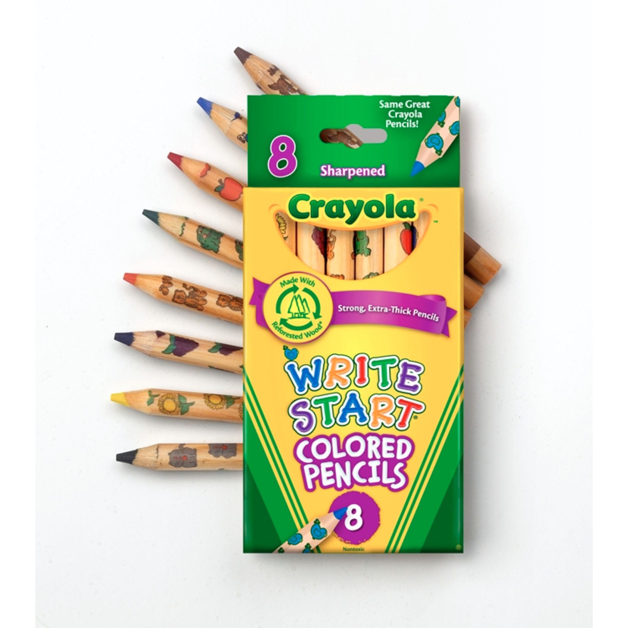 Crayola 8-Pack Write Start Coloured Pencils - Ideal for Kids
