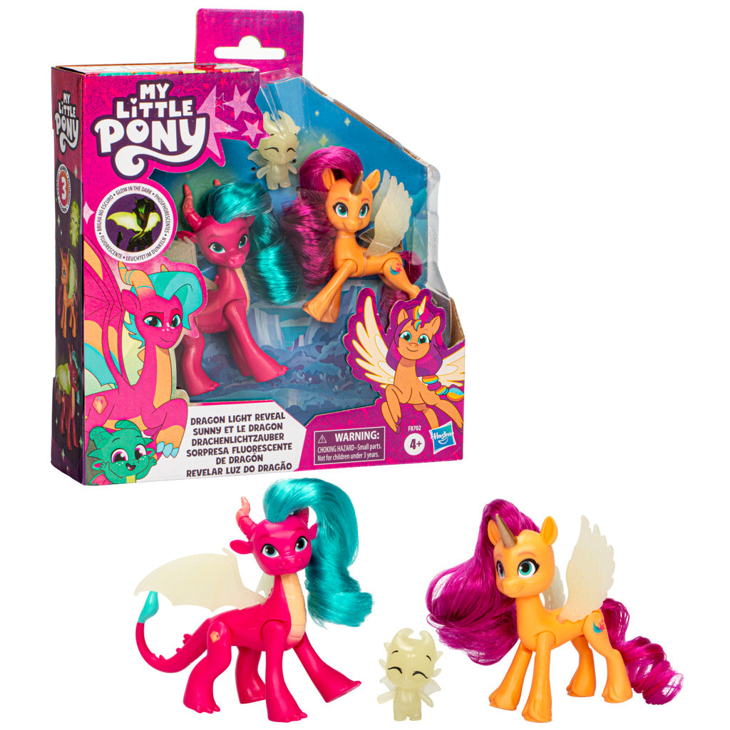 Hot! My Little Pony 3-Pack Dragon Light Reveal Set