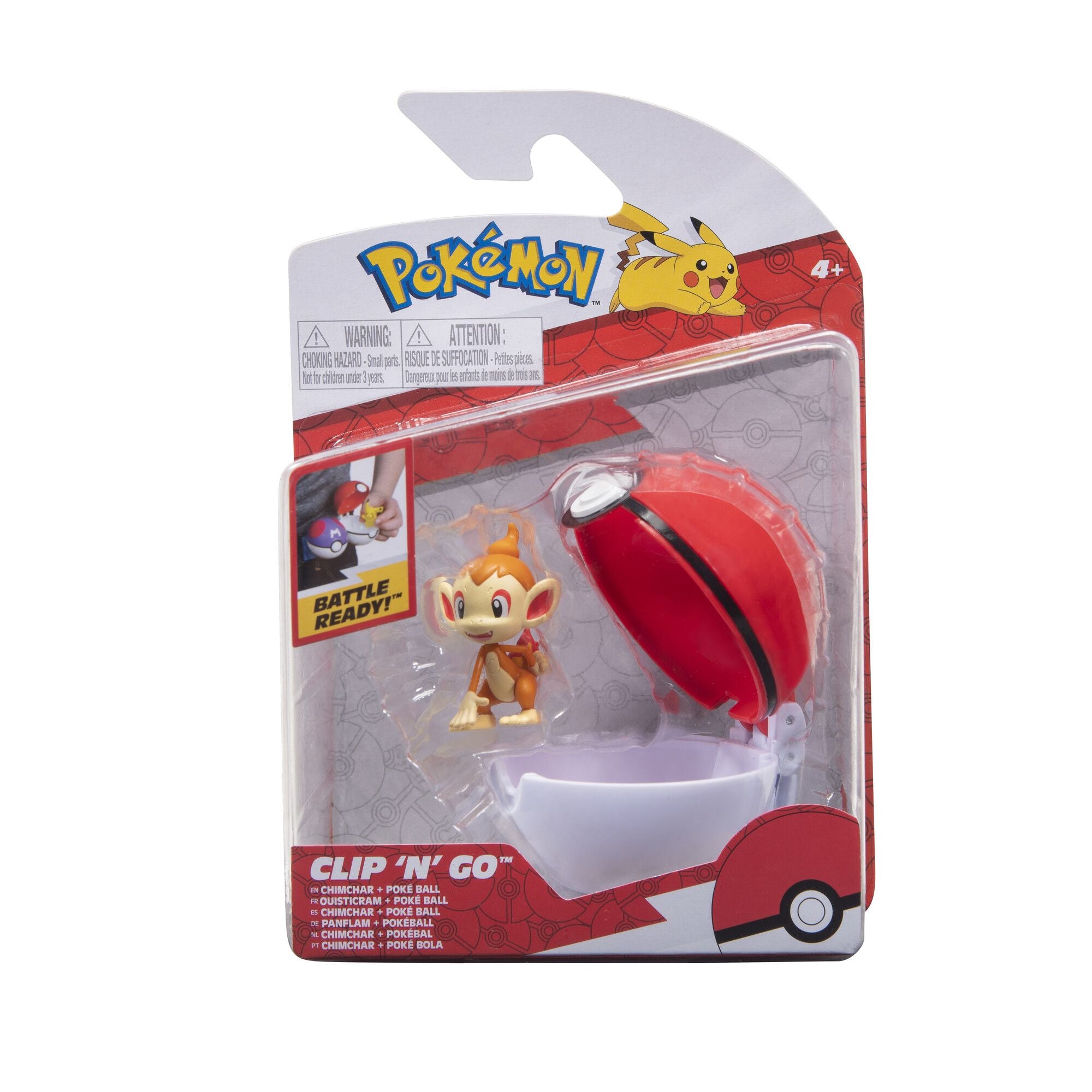 Hot Sale! Pokemon Clip N Go Set: Chimchar & Poke Ball for Pokémon Fans
