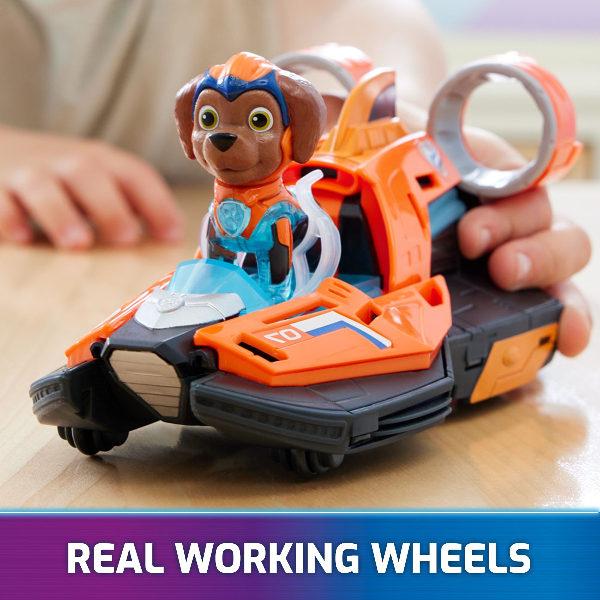 PAW Patrol The Mighty Movie Zuma's 7 - inch Rescue Hovercraft Toy