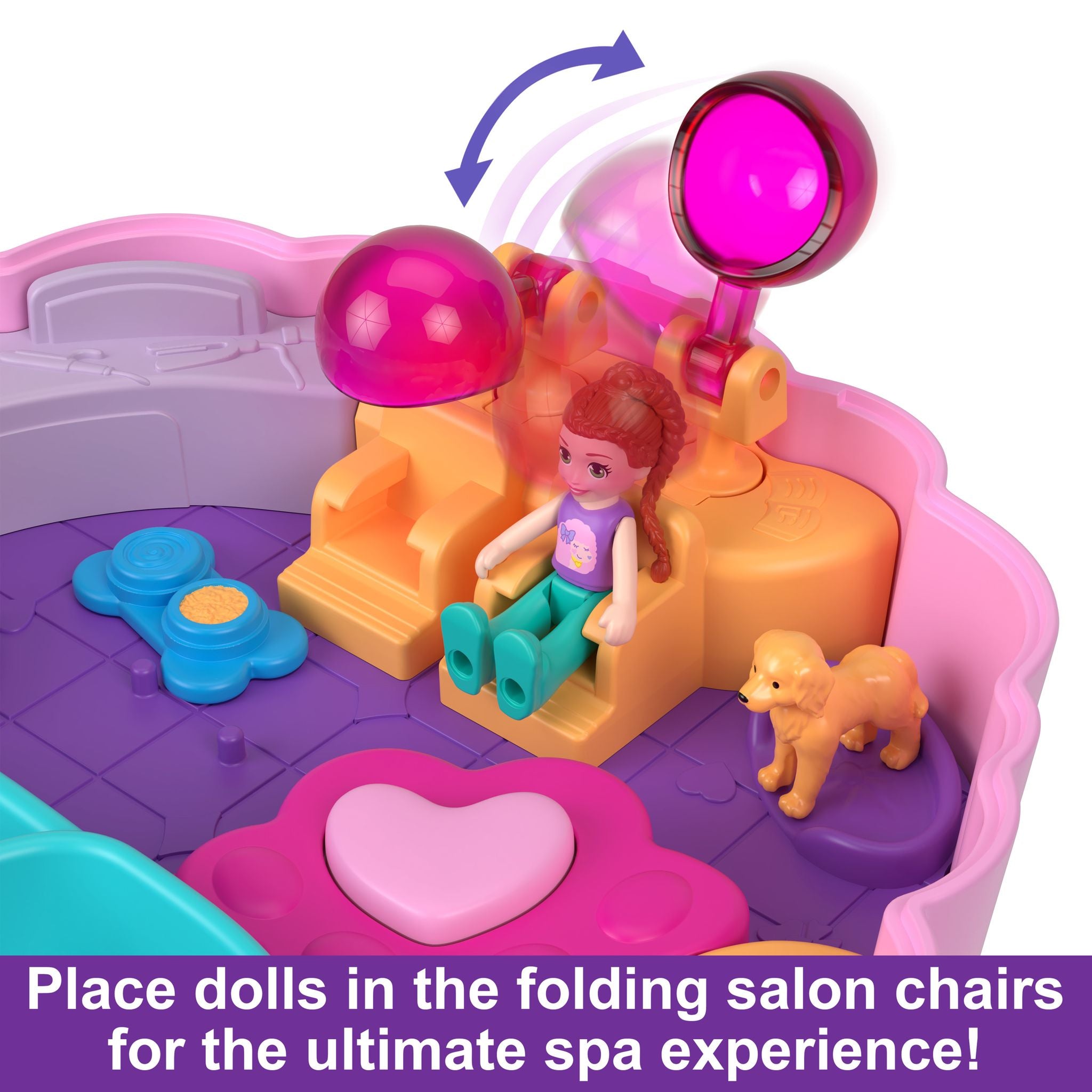 Hot Sale! Polly Pocket Compact Toy - Big Pocket World Groom & Glam Poodle for Kids