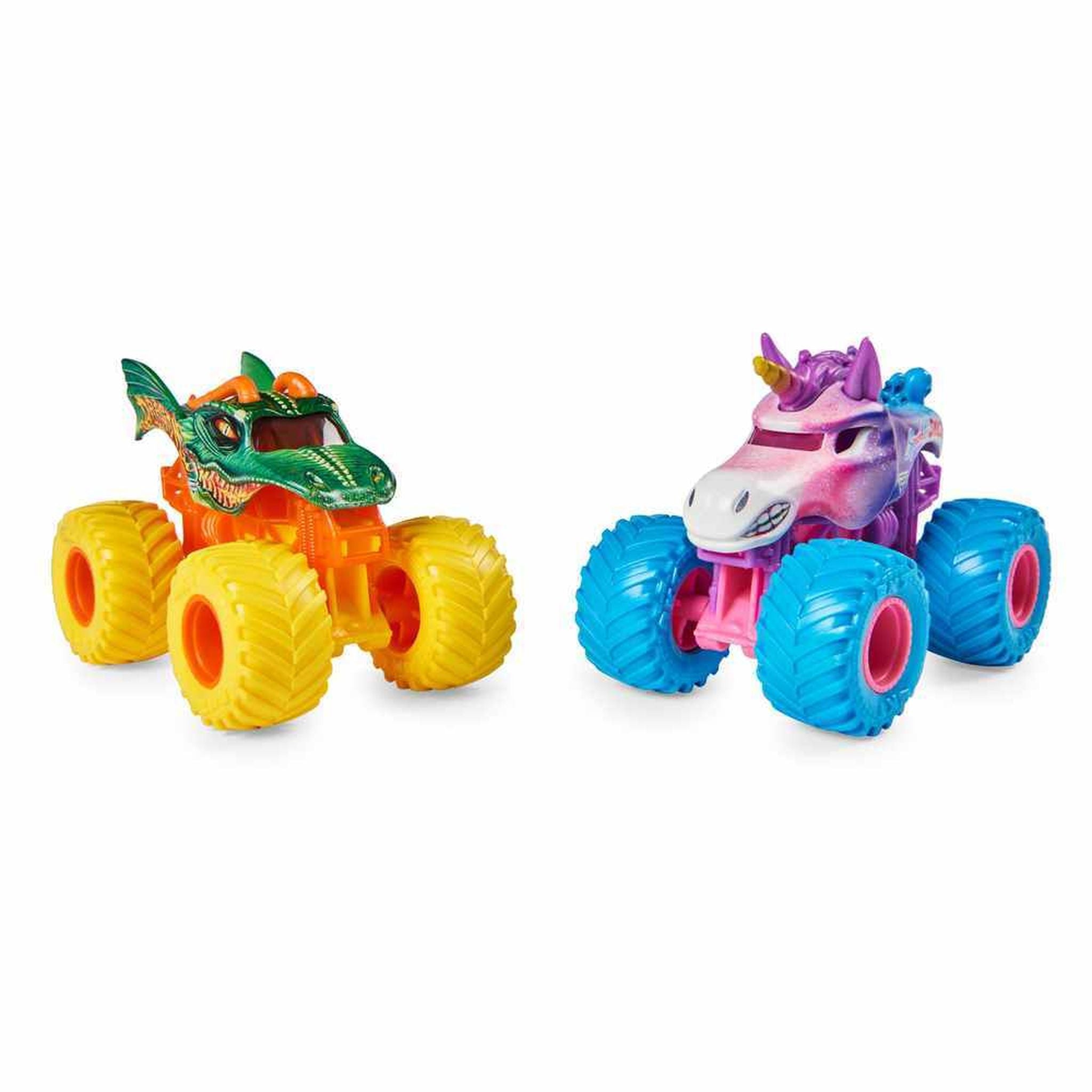 Hot Deal! Monster Jam 1:64 Scale 2-Pack - Dragon vs Sparkle Smash