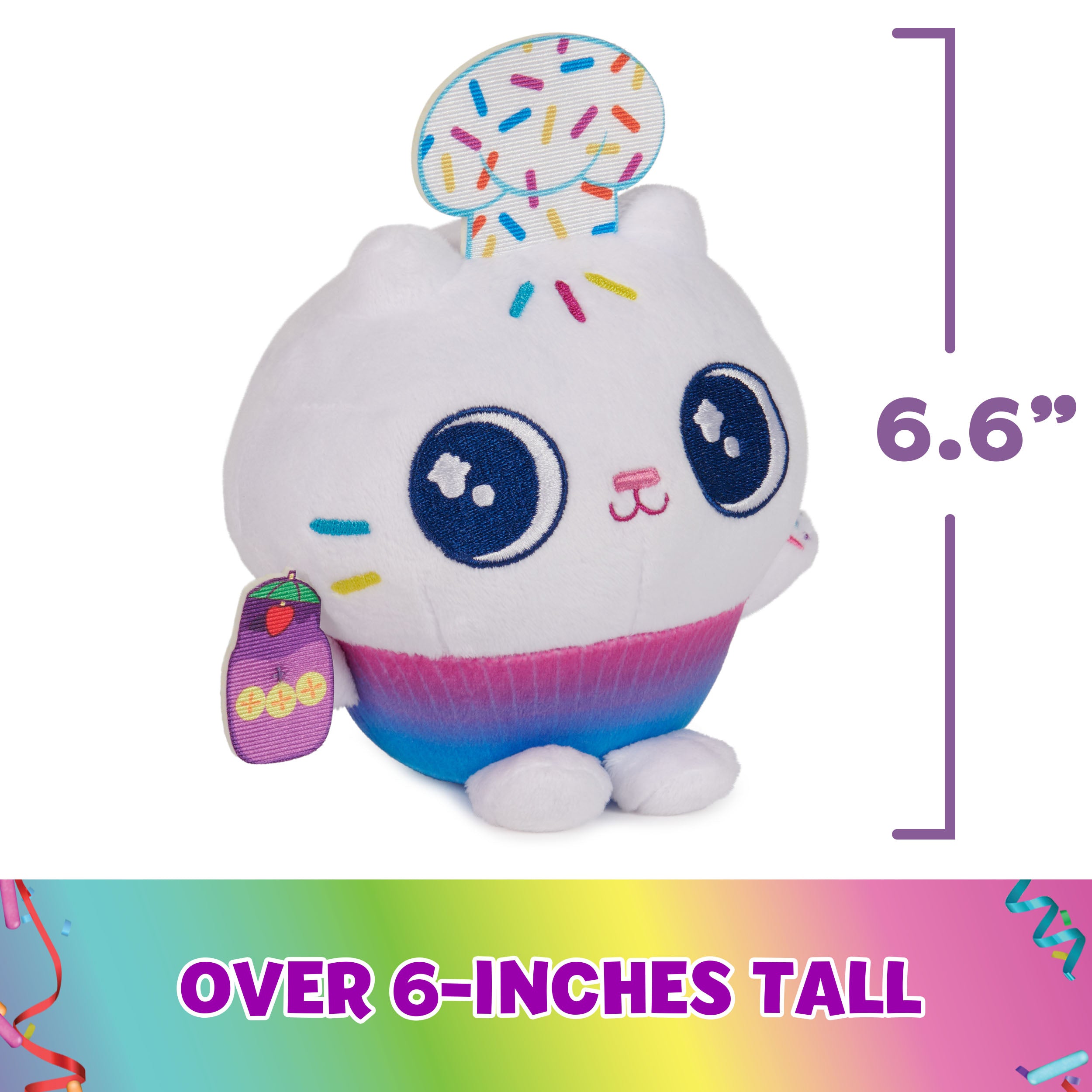 Gabby's Dollhouse 6-Inch Celebration Cakey Cat Official Plush Toy