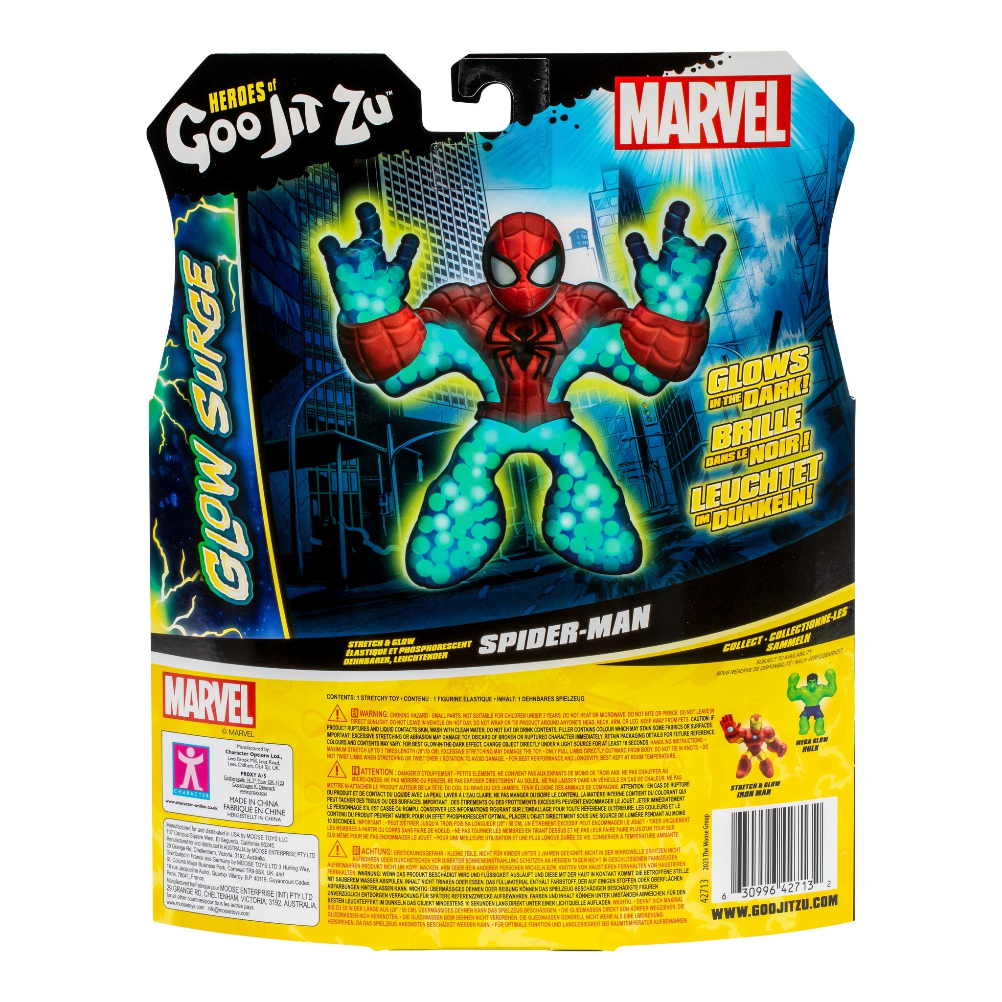 Marvel Heroes Of Goo Jit Zu S9 W1 - Glow & Stretch Spider - Man Hero Pack