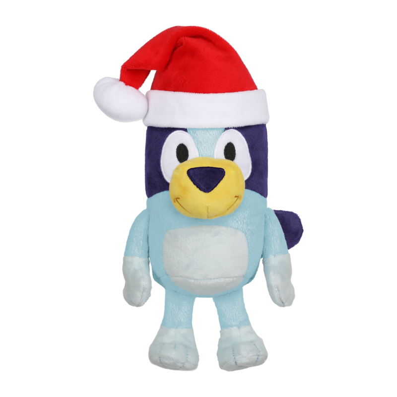 20cm Festive Bluey Plush with Christmas Hat - Ideal Holiday Gift