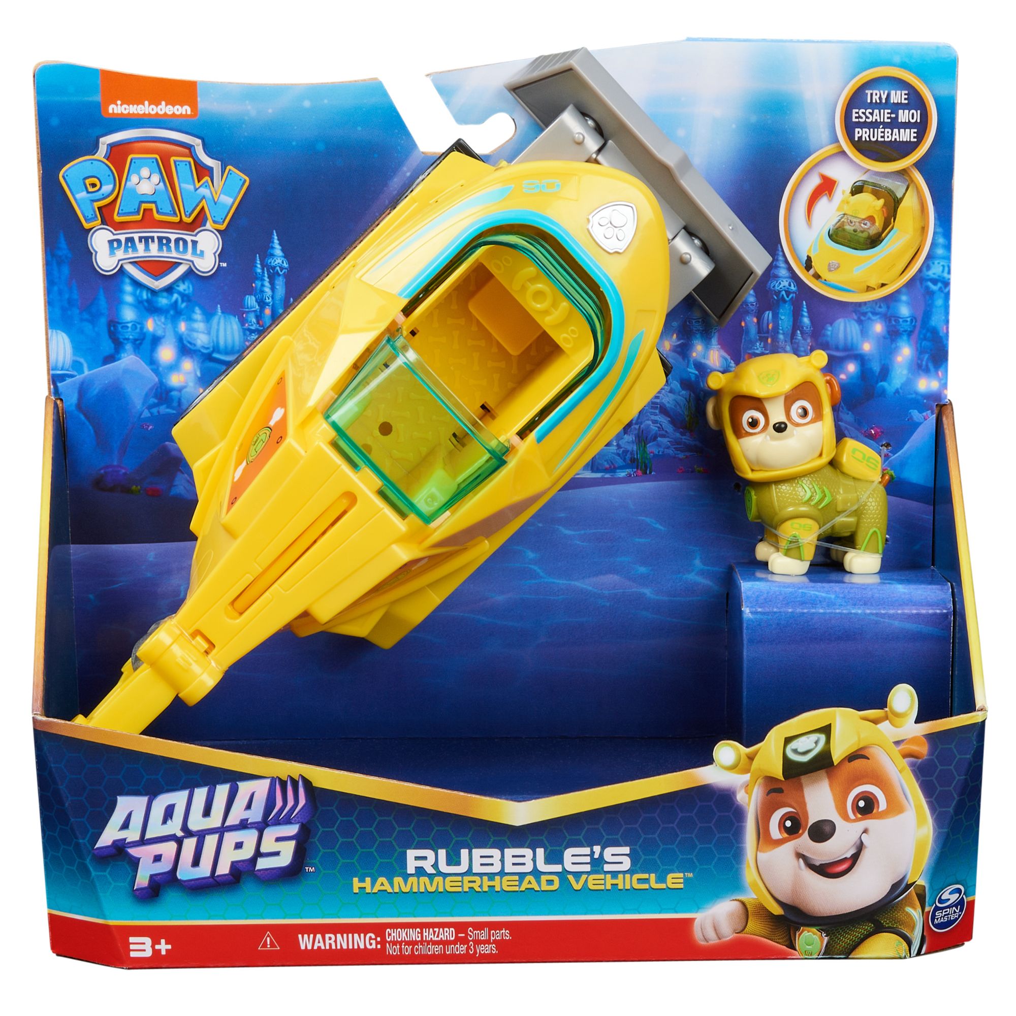 Hot Sale! PAW Patrol Rubble's Aqua Themed Hammerhead Shark Rescue Vehicle
