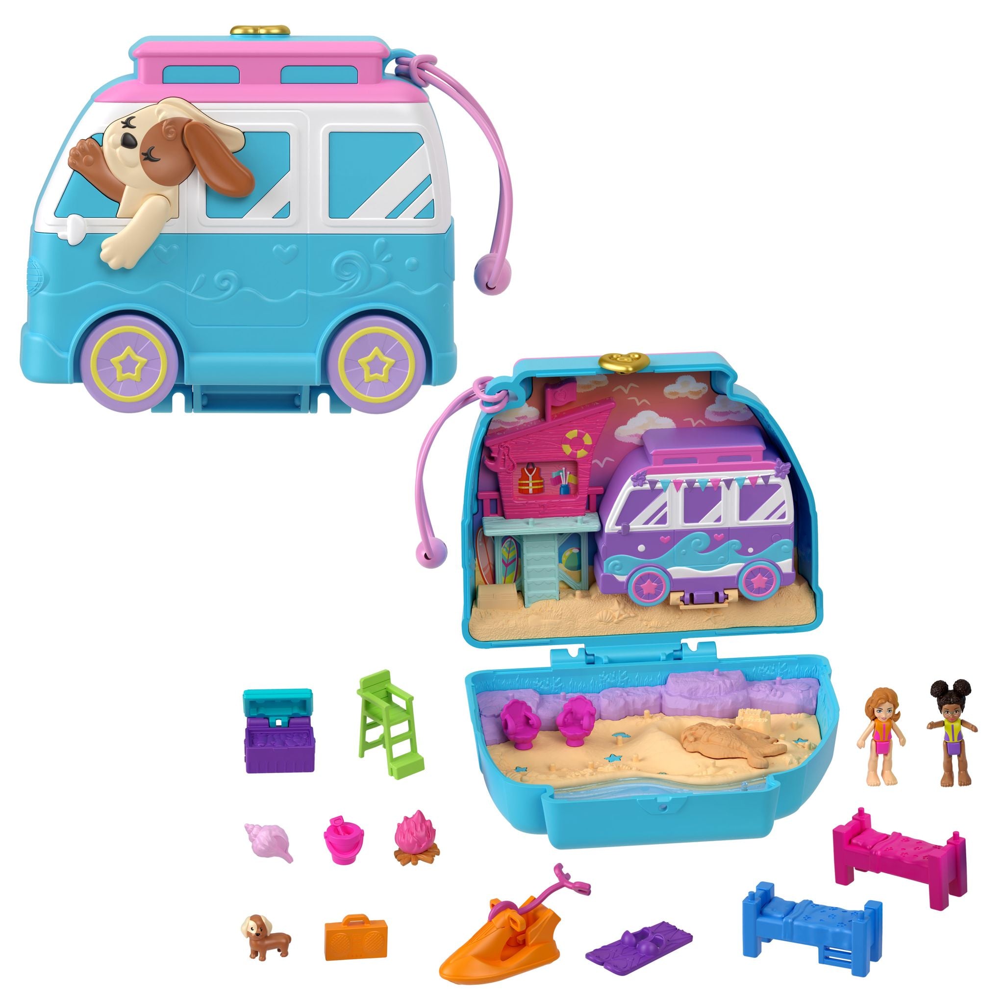 Adorable Polly Pocket Seaside Puppy Ride Big Compact for Adventure