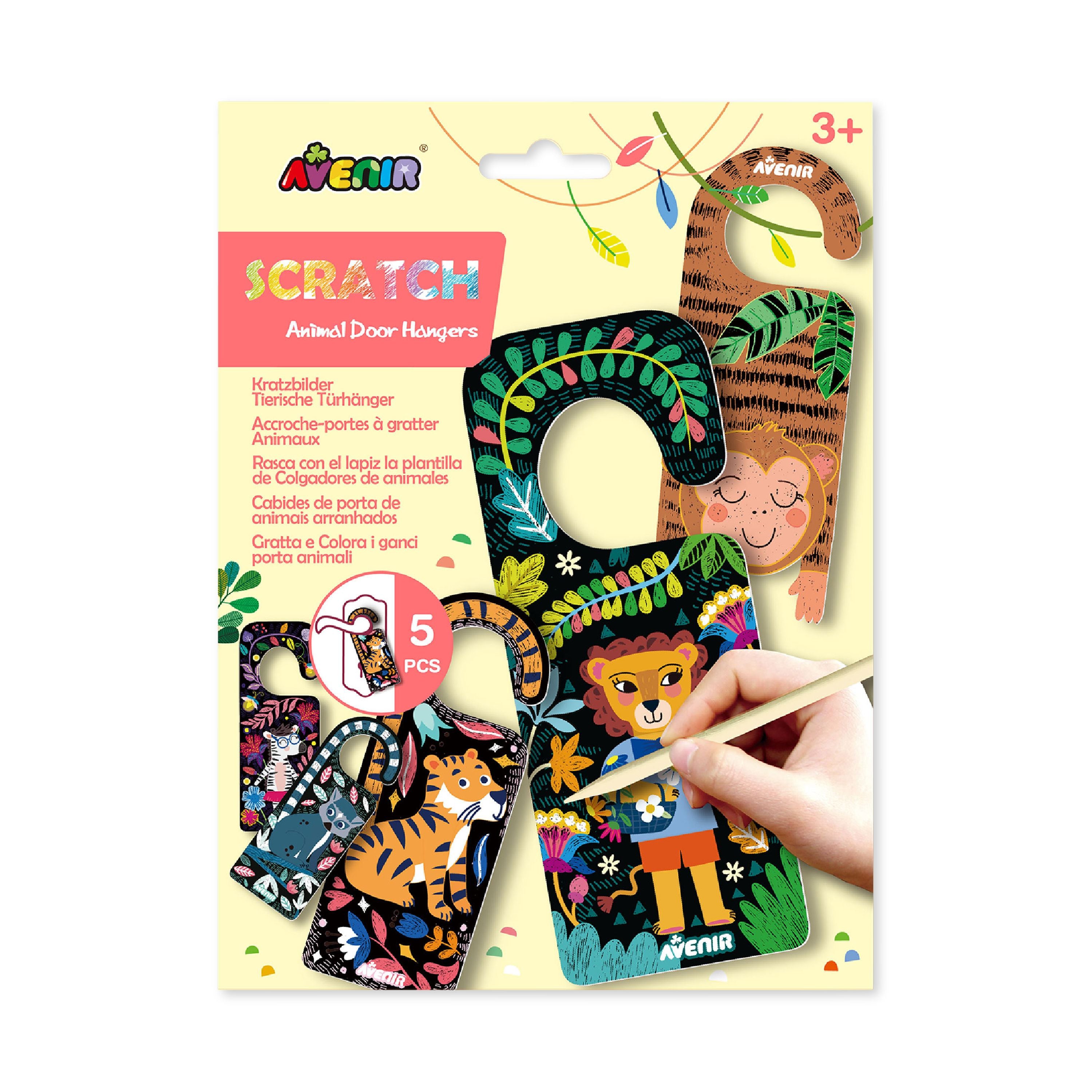 Exclusive Offer: 5-Piece Scratchable Animal Door Hangers for Kids Aged 3 and Up