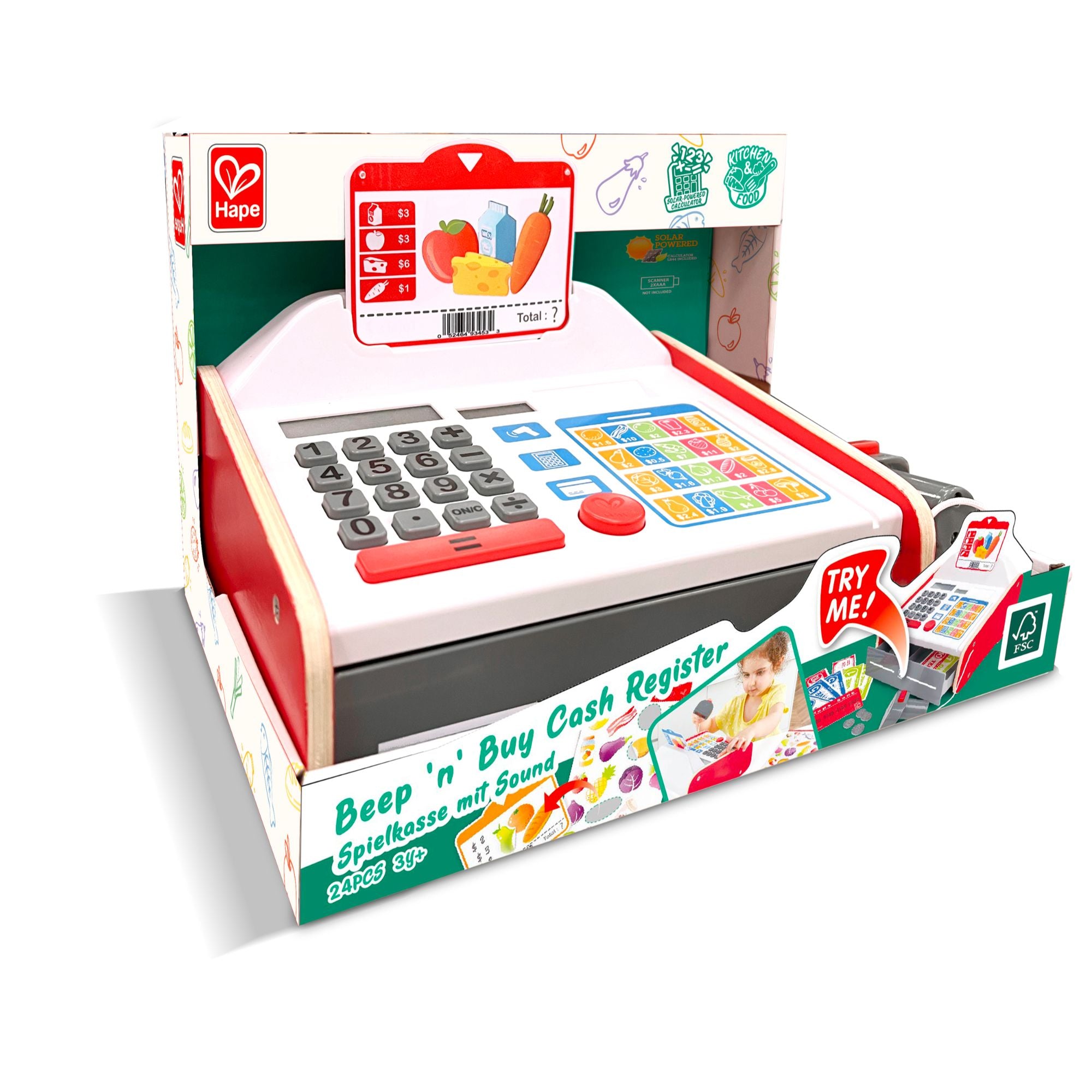 Hape Interactive Beep 'N' Buy Solar-Powered Cash Register for Kids