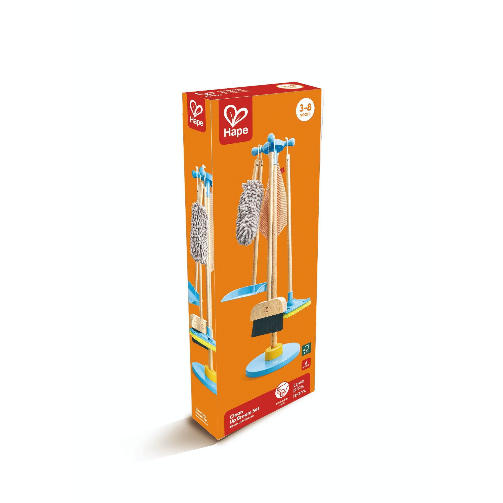 Hape Wooden Cleaning Play Set - Ideal Toy for 3+ Year Olds, Complete with Broom, Mop & More!