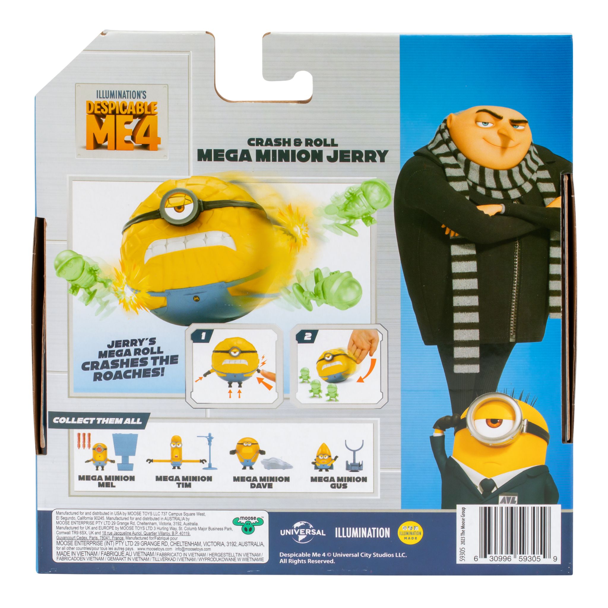 4-Inch Despicable Me 4 Crash & Roll Mega Minion Action Figure - Jerry