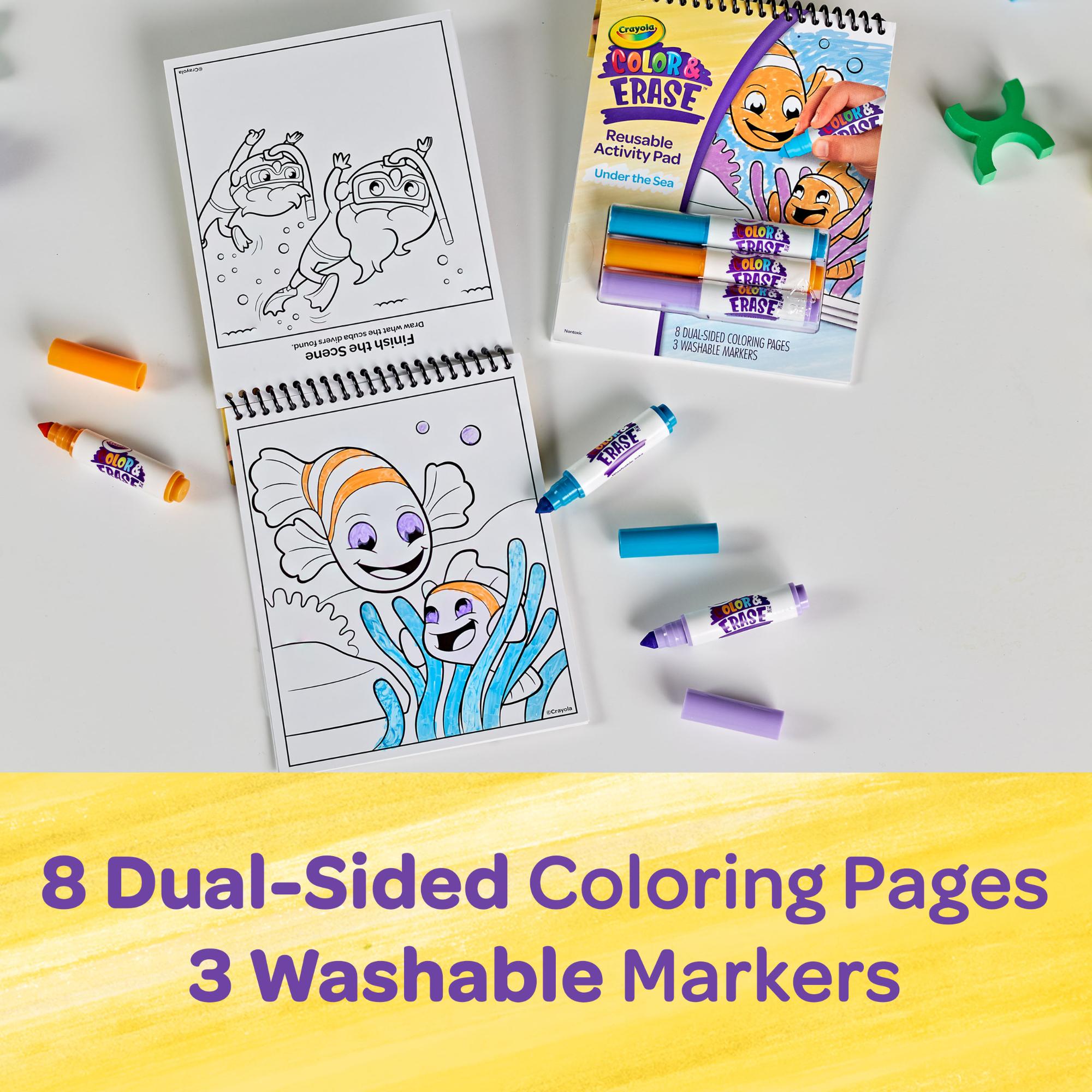Crayola Reusable Under The Sea Colour & Erase Activity Pad for Kids
