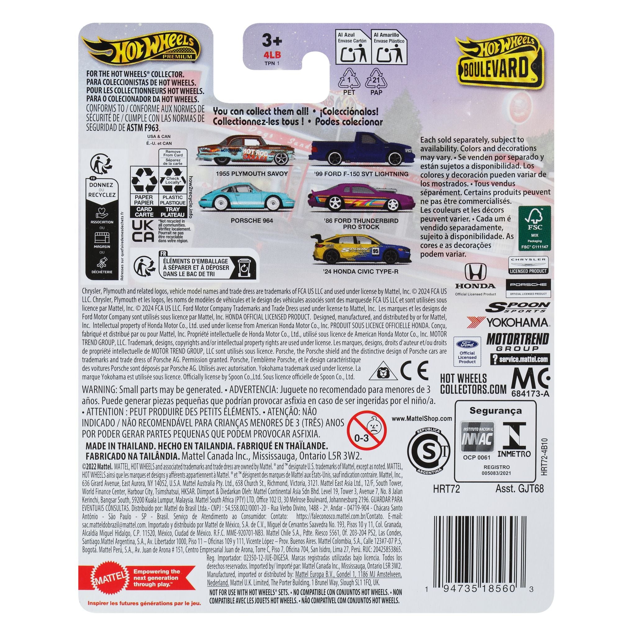 1986 Ford Thunderbird Pro Stock - Premium Hot Wheels Boulevard Die - Cast Car
