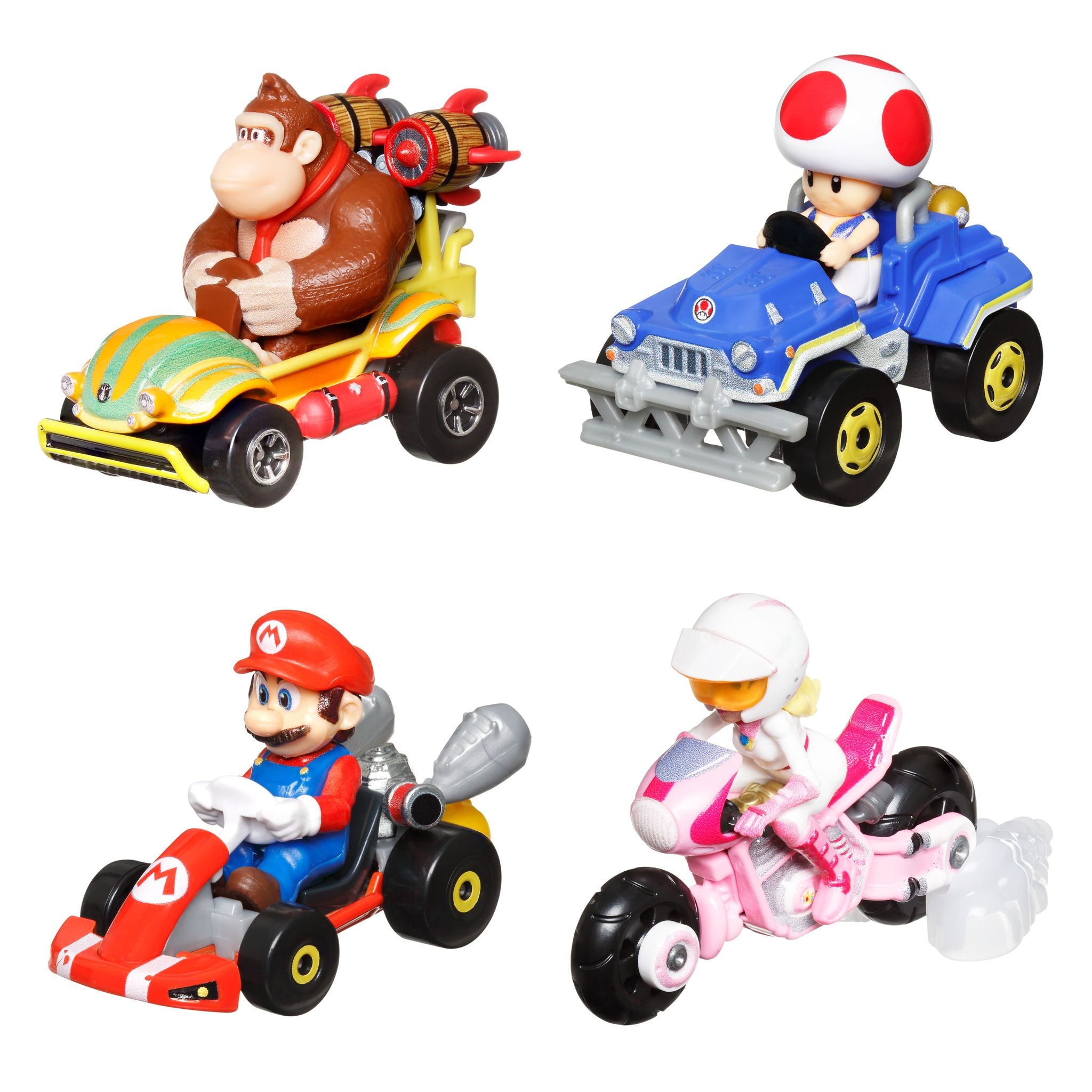 Hot Wheels Mario Kart 4 - Pack: The Super Mario Bros Movie Die - Cast Toy Cars Set