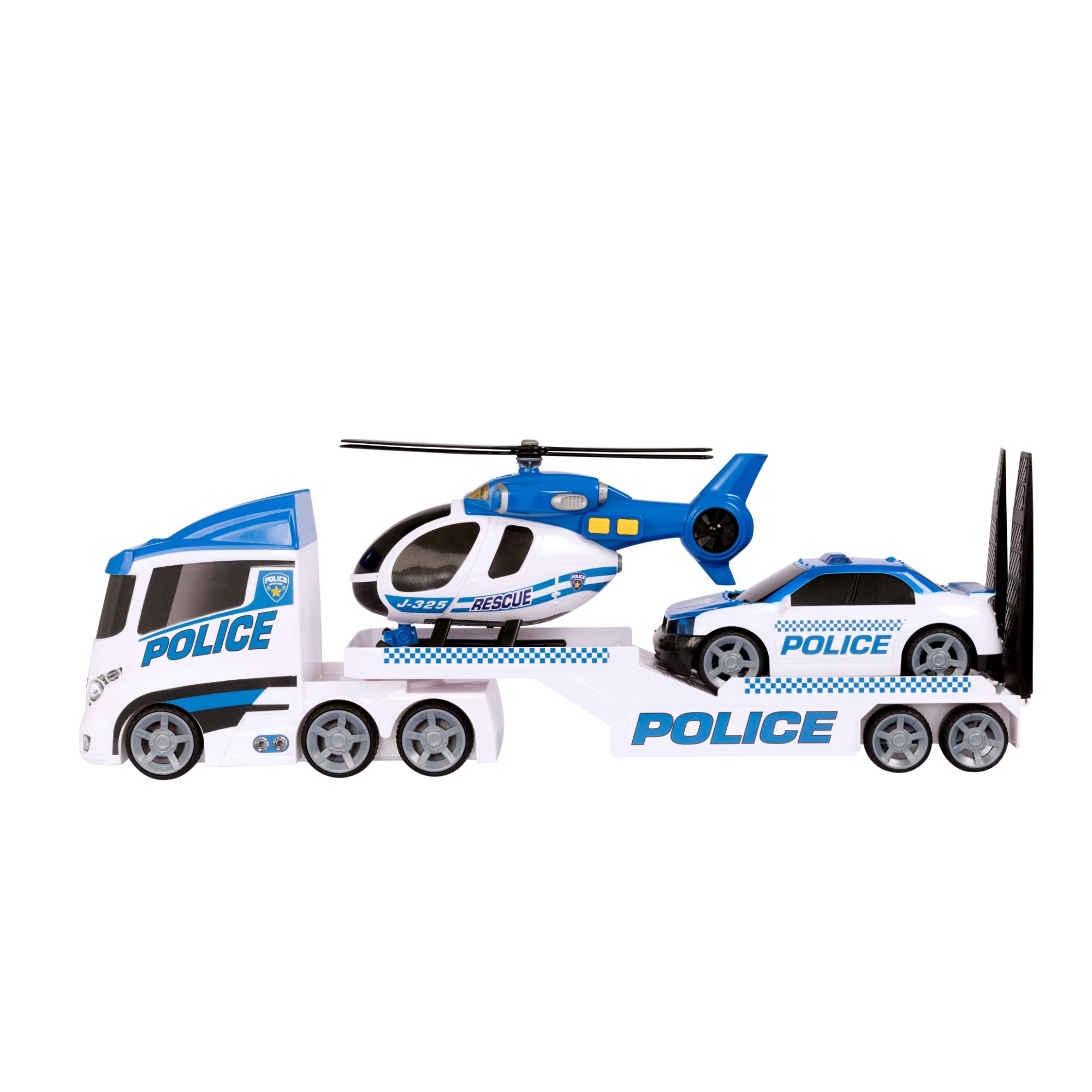 Hot Deal! Teamsterz Mighty Machines Police Helicopter Transporter with Light & Sound