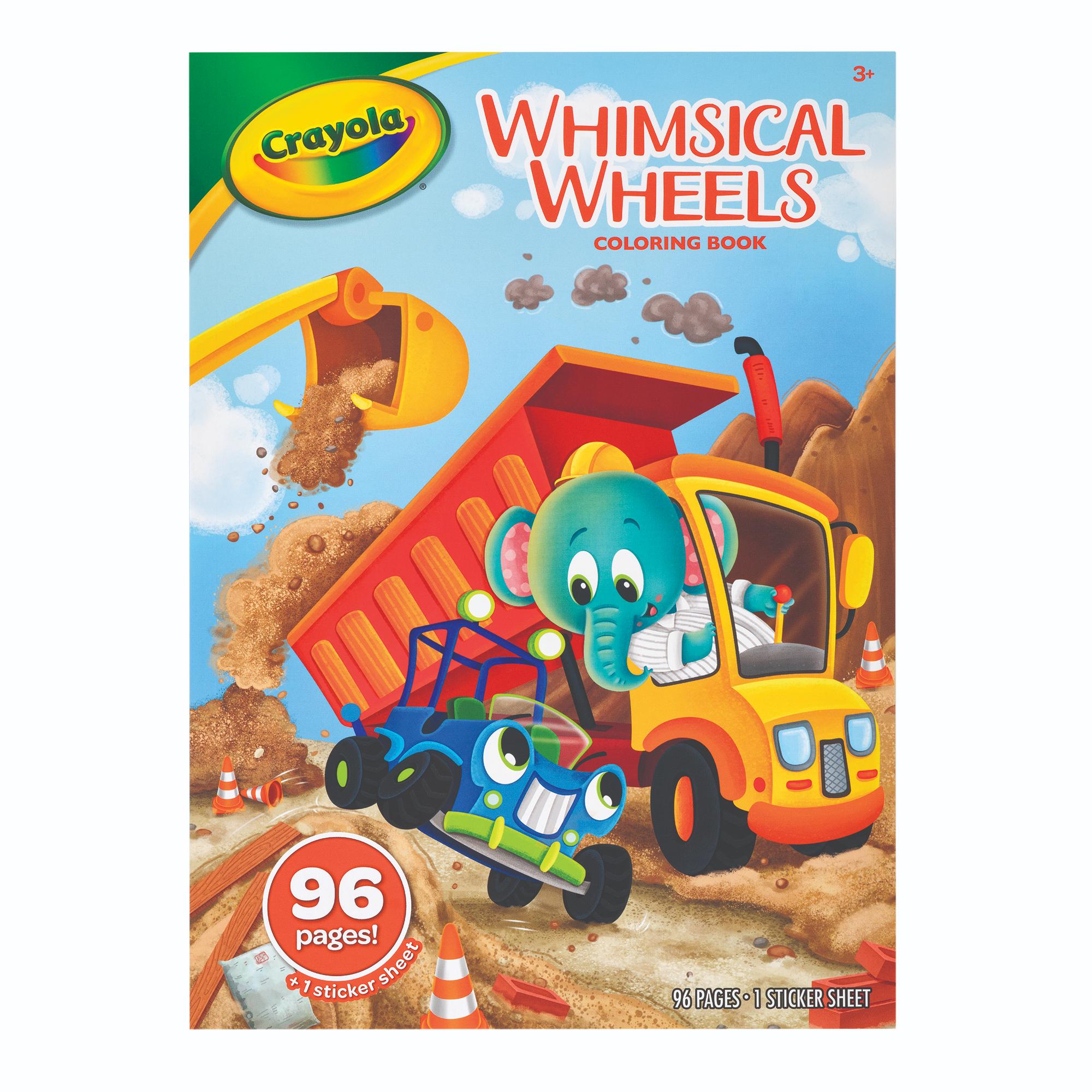 Crayola 96 - Page Whimsical Vehicle Colouring Book with Stickers