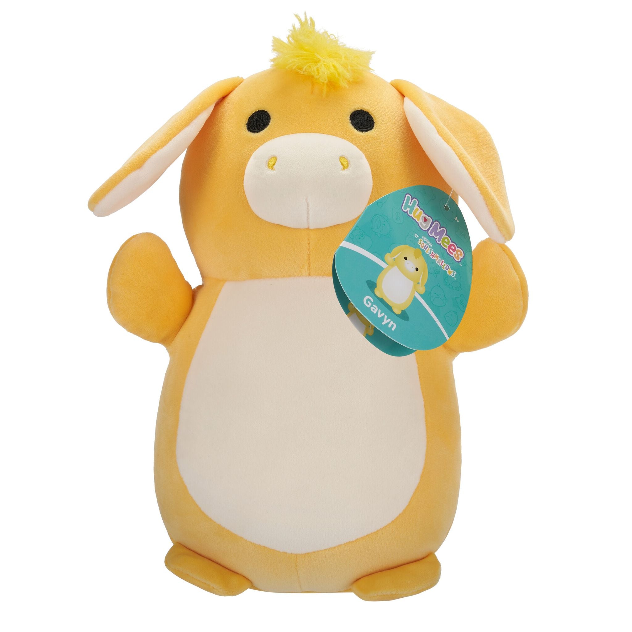 10-Inch Yellow Donkey Squishmallows Hugmees Plush Toy - Gavyn