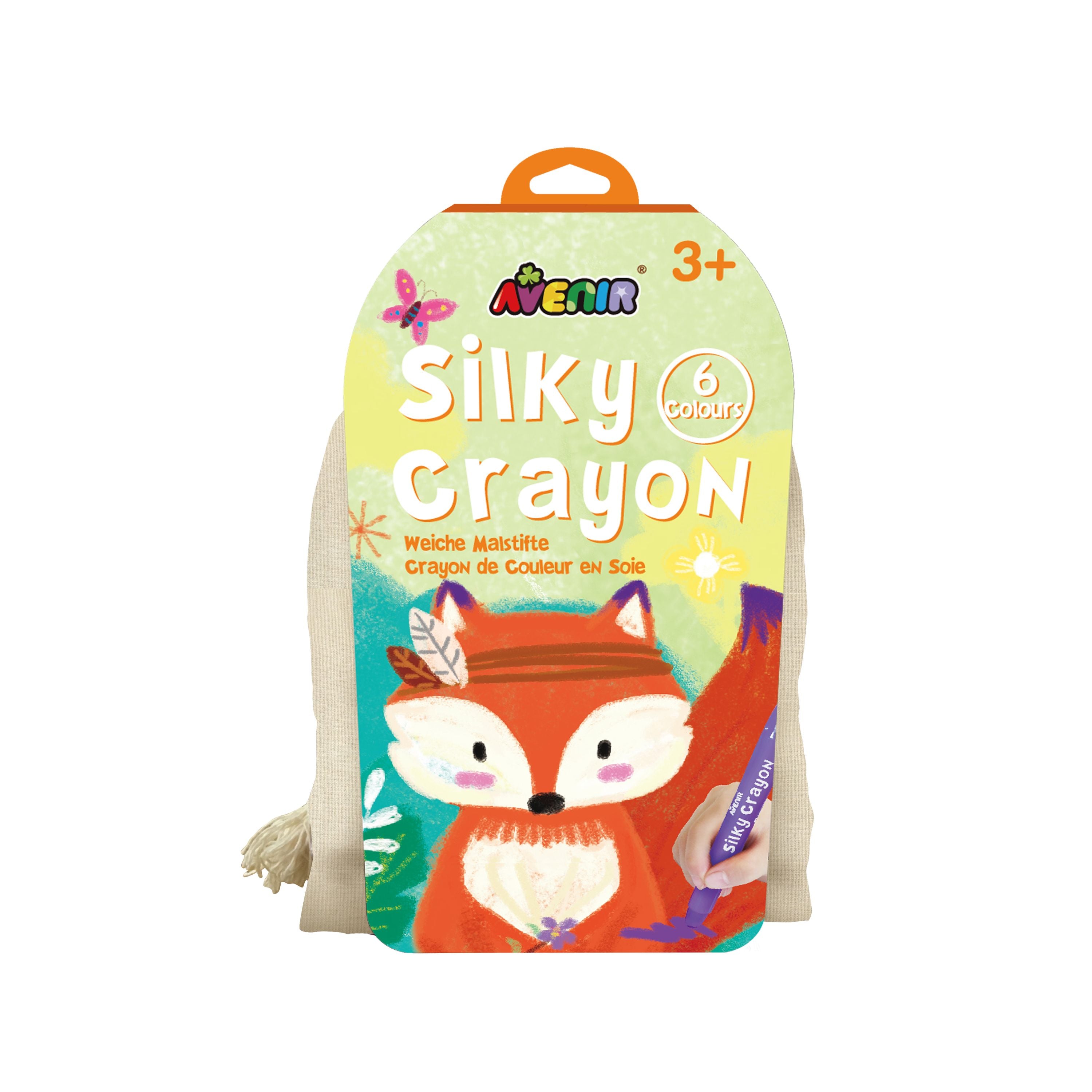 Avenir Soft - Glide Silky Crayons Set in a Charming Fox Canvas Bag