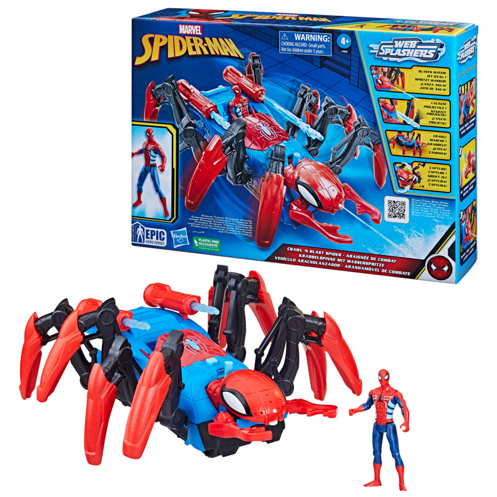Marvel Spider - Man Crawling and Blasting Spider Toy Set with 4 - inch Figure