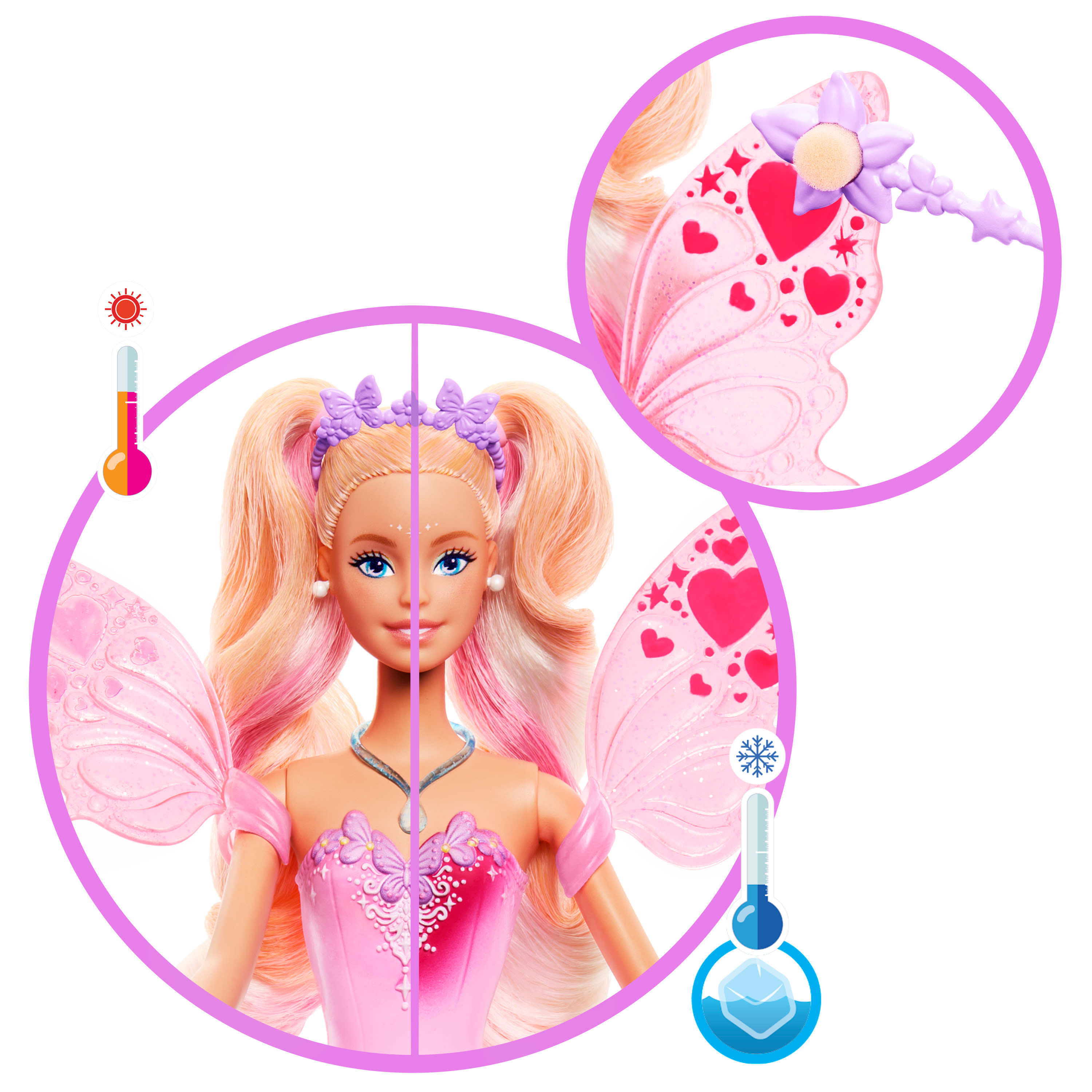 Hot! Barbie Colour - Changing Fantasy Fairy Doll
