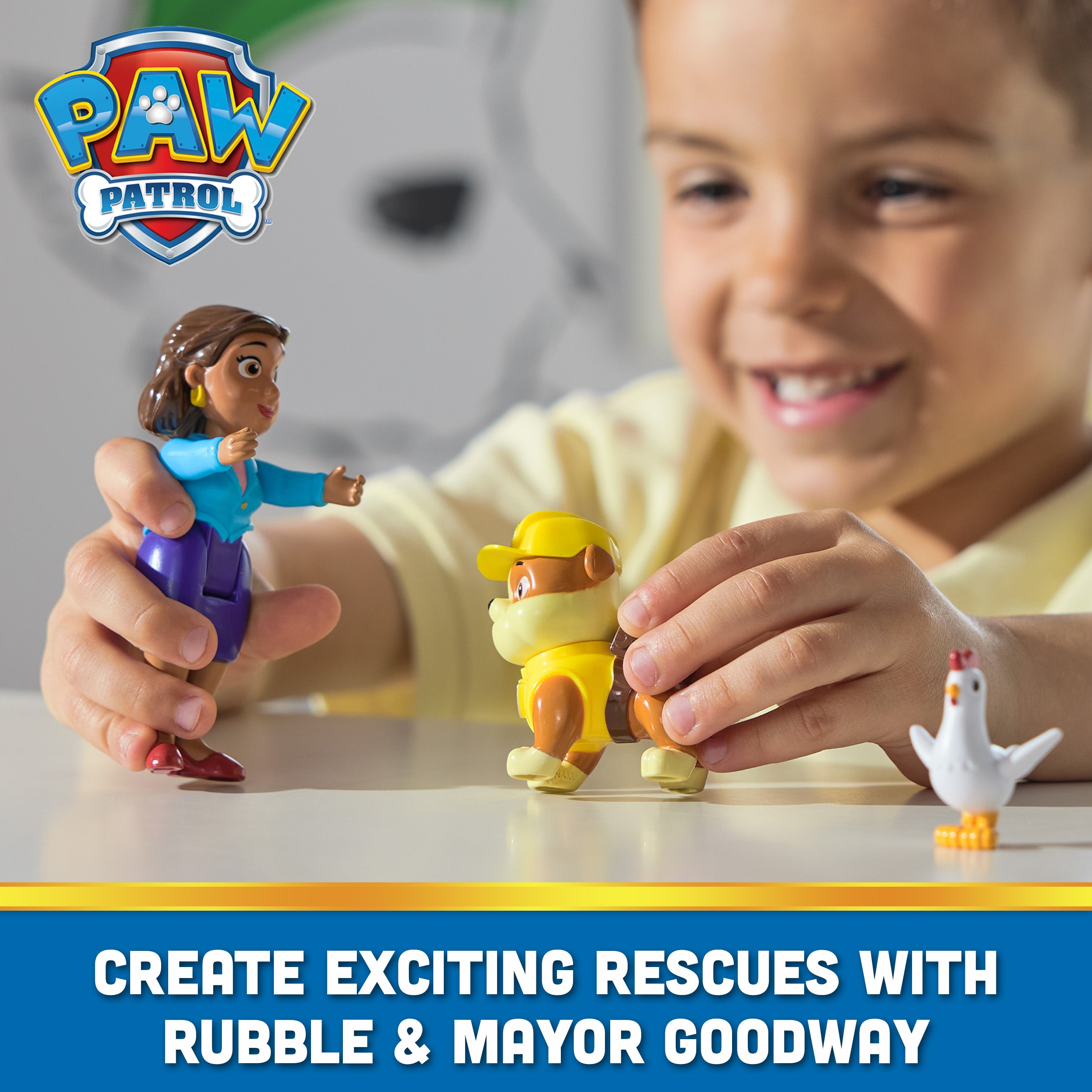 Hot! PAW Patrol Rubble & Mayor Goodway Figures