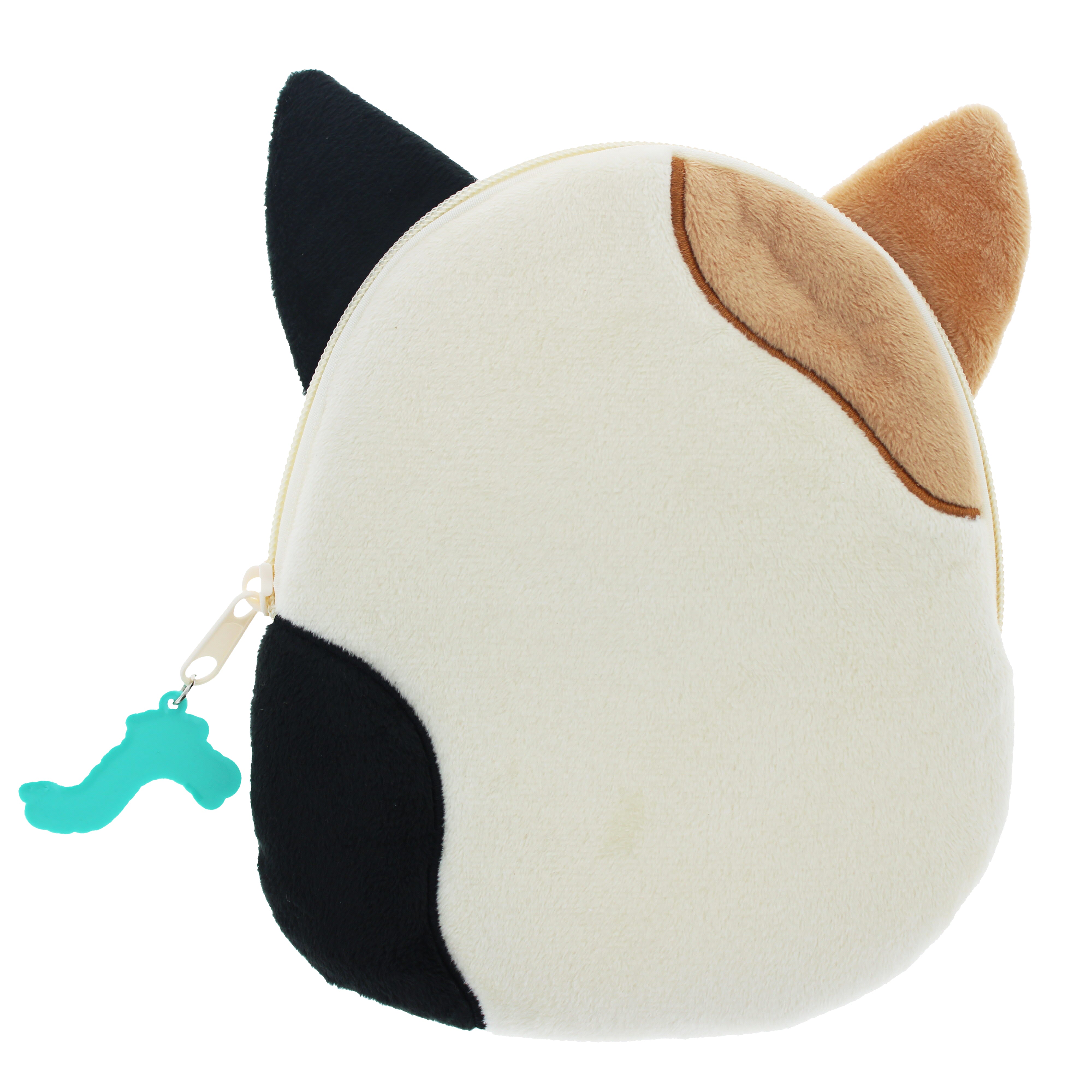 Adorable Squishmallows 3D Ears Zip - Up Plush Pencil Case with Cam Calico Cat Design