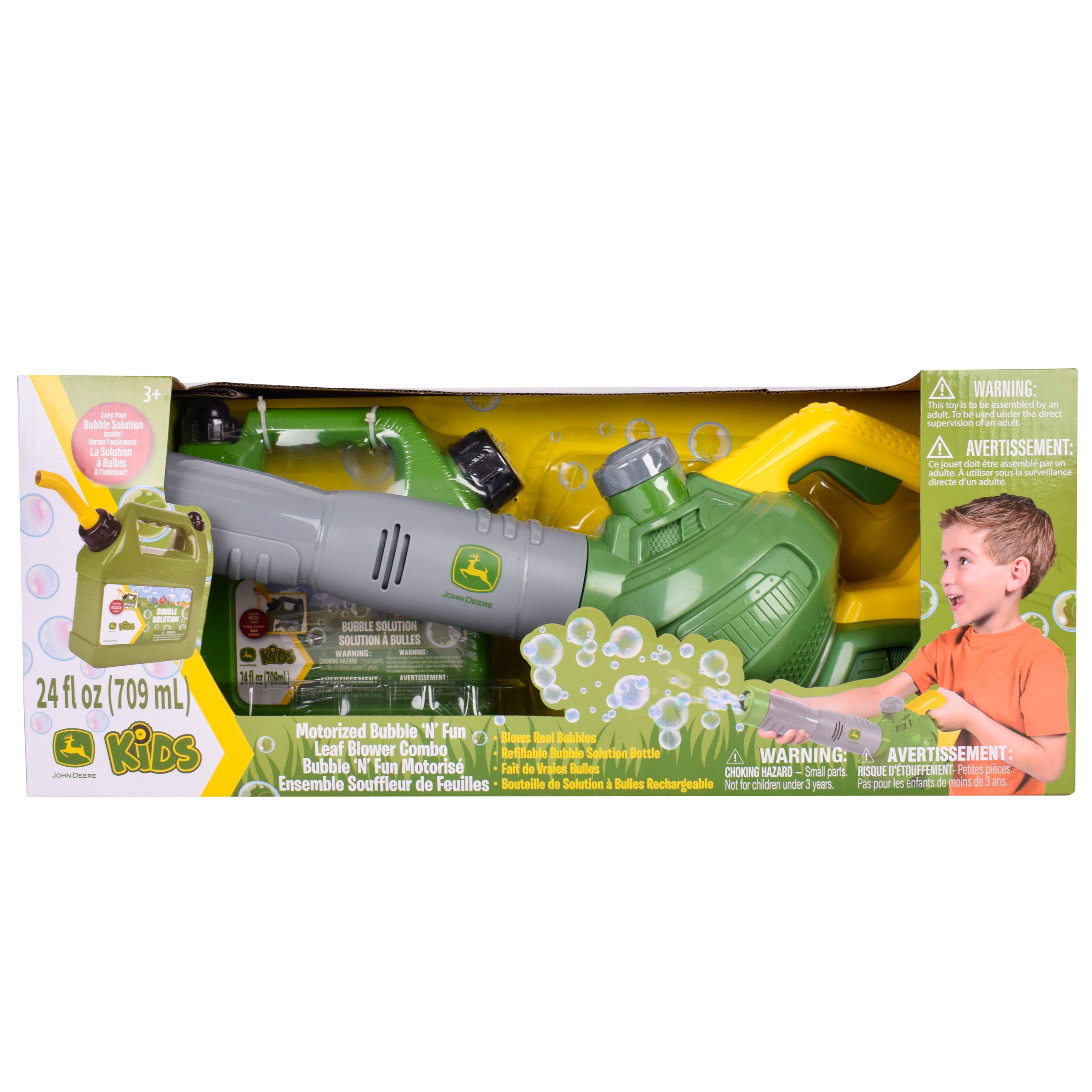 John Deere Bubble 'N' Fun Leaf Blower Combo - Ideal Toy for Outdoor Active Play
