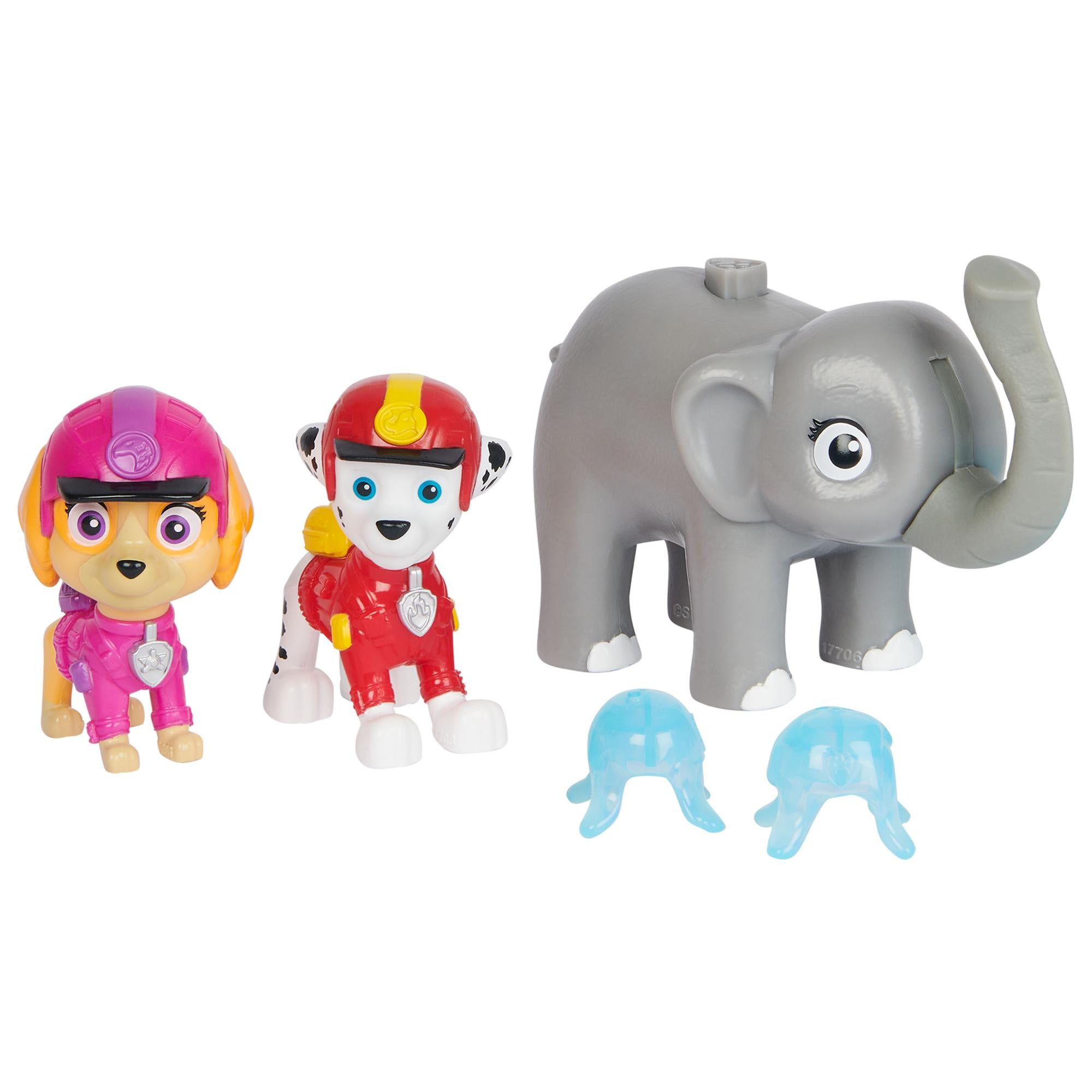 Hot! PAW Patrol Jungle Hero Pups Figure Set - Marshall, Skye & Elephant