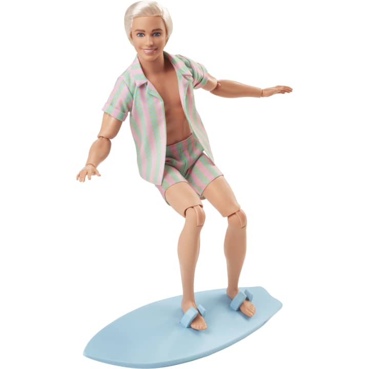 Hot Deal! Barbie The Movie Ken Doll in Pastel Striped Beachwear Set for Fans & Collectors