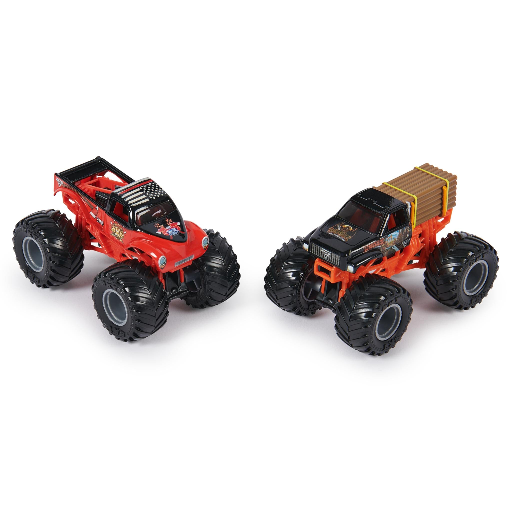 Hot Deal: 1:64 Scale Monster Jam 2 - Pack Featuring Lumberjack vs Axe Die - Cast Toy Trucks